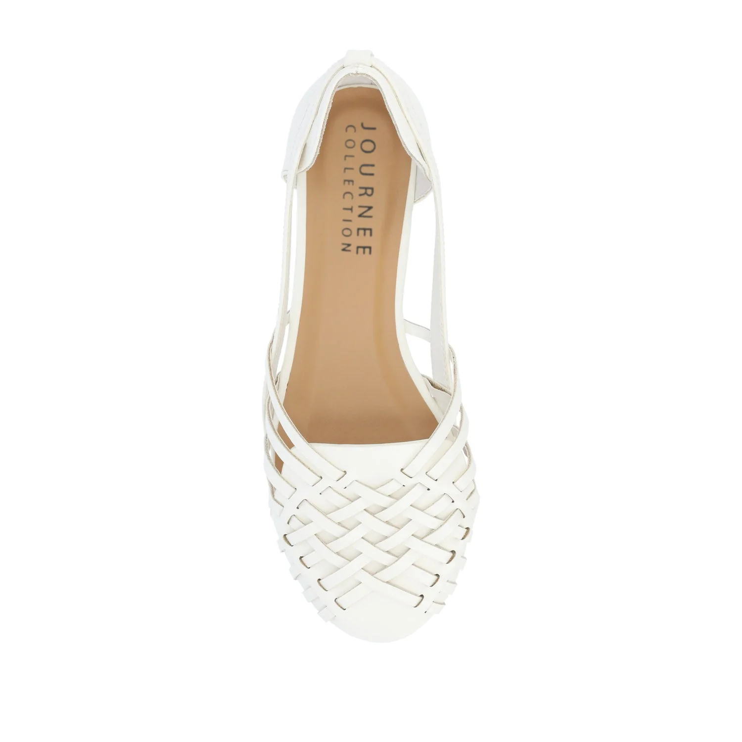 EKKO WOVEN FLATS IN VEGAN LEATHER - White PU - Image 6
