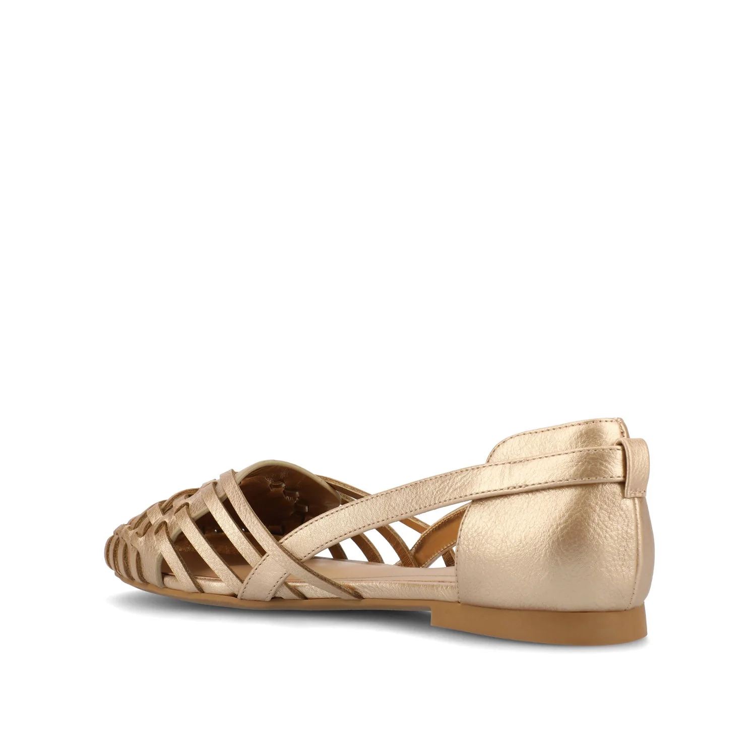 EKKO WOVEN FLATS IN METALLIC - Champagne PU - Image 4