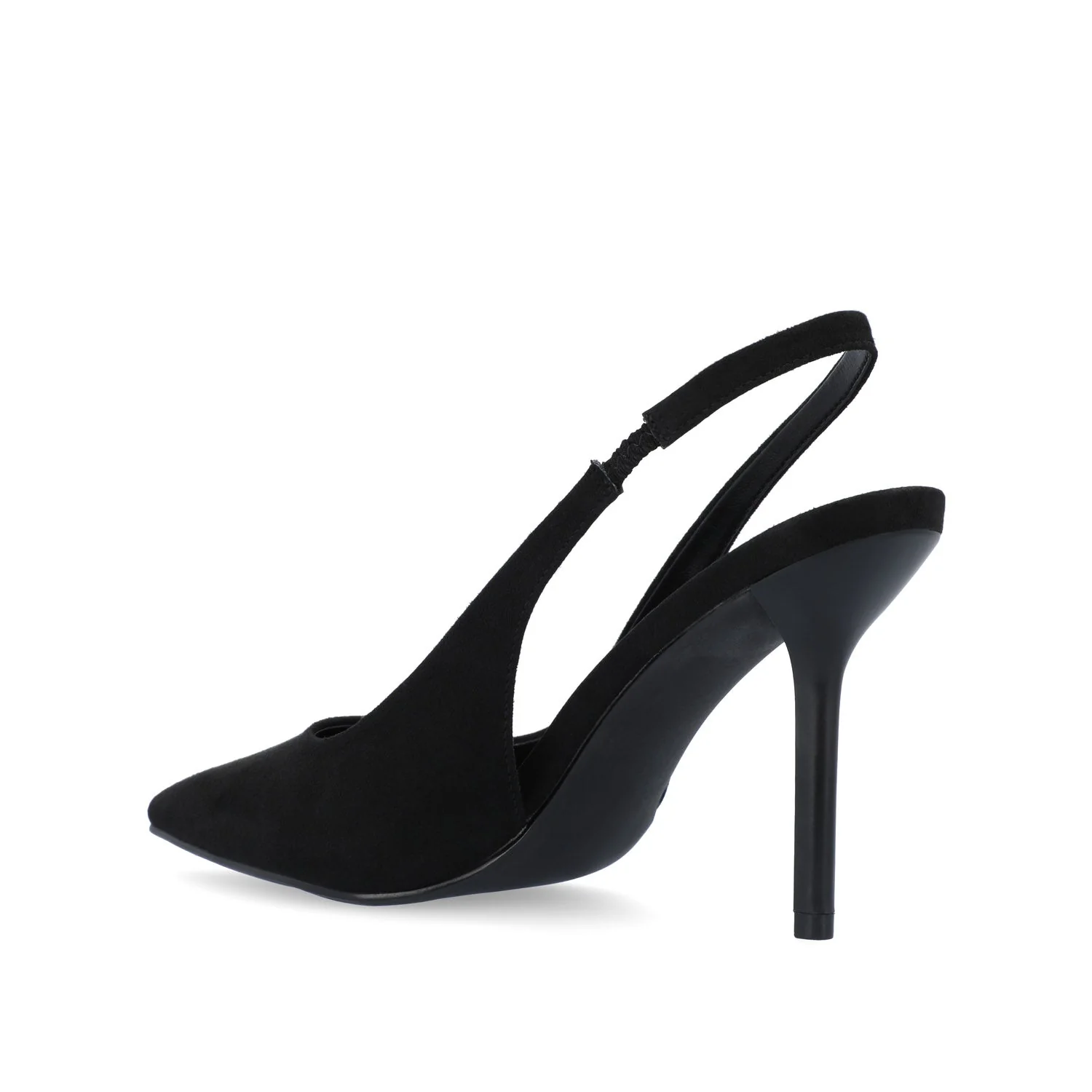ELENNEY SLINGBACK STILETTO HEELS - Black Faux Suede - Image 4