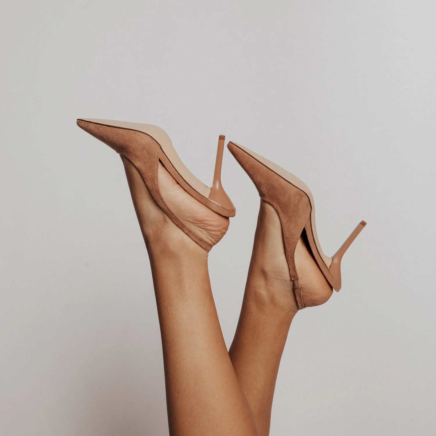 ELENNEY SLINGBACK STILETTO HEELS - Nude Suede - Image 3