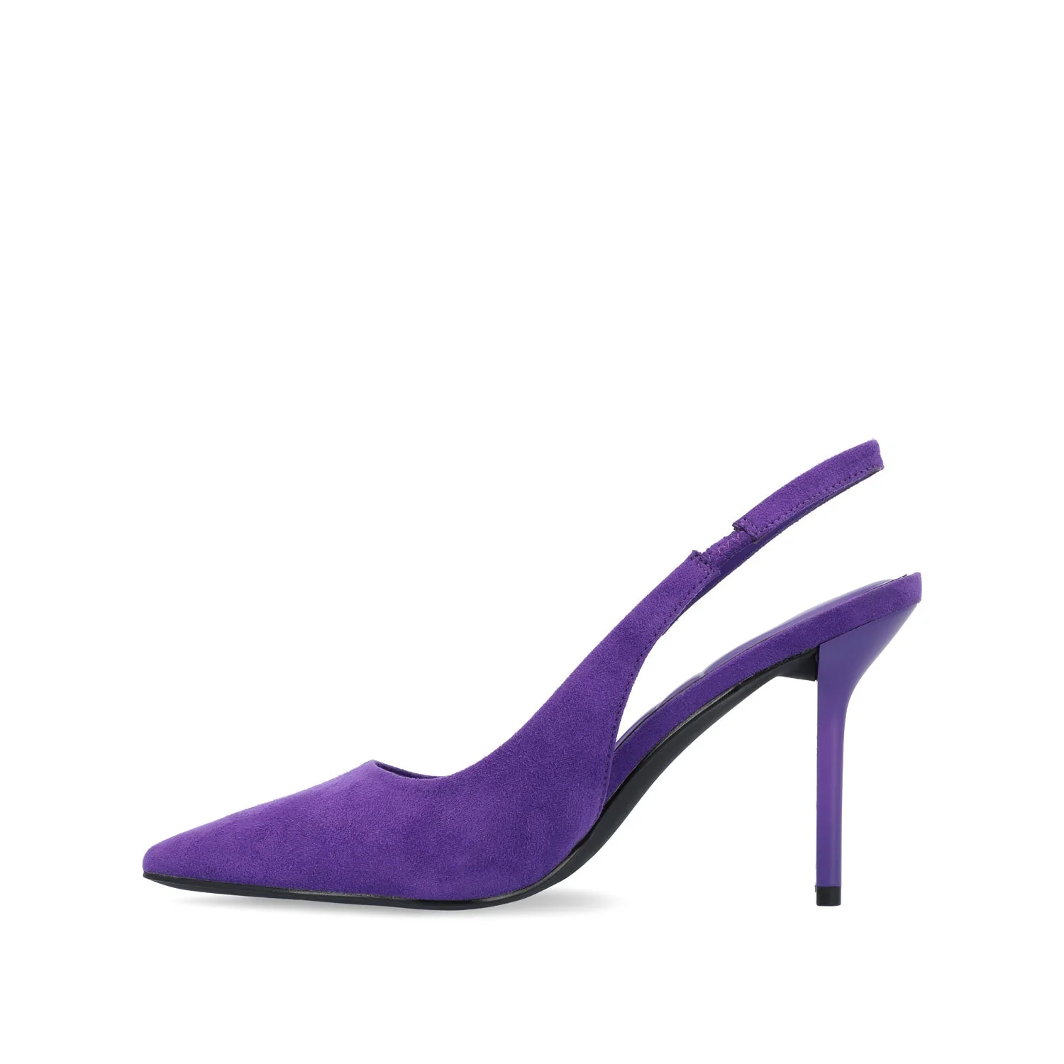 ELENNEY SLINGBACK STILETTO HEELS - Purple Faux Suede - Image 3