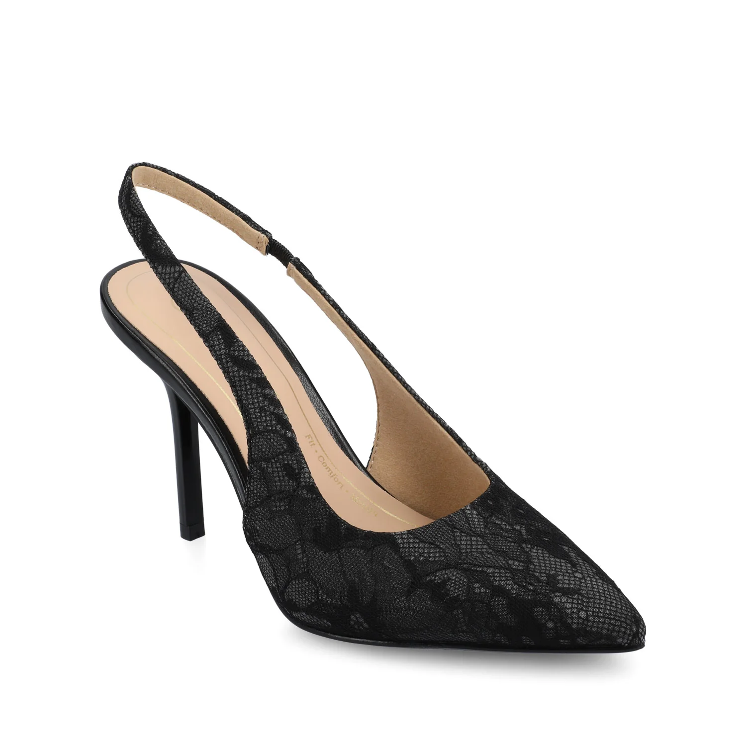 ELENNEY SLINGBACK STILETTO HEELS IN STATEMENT - Black Lace - Image 2