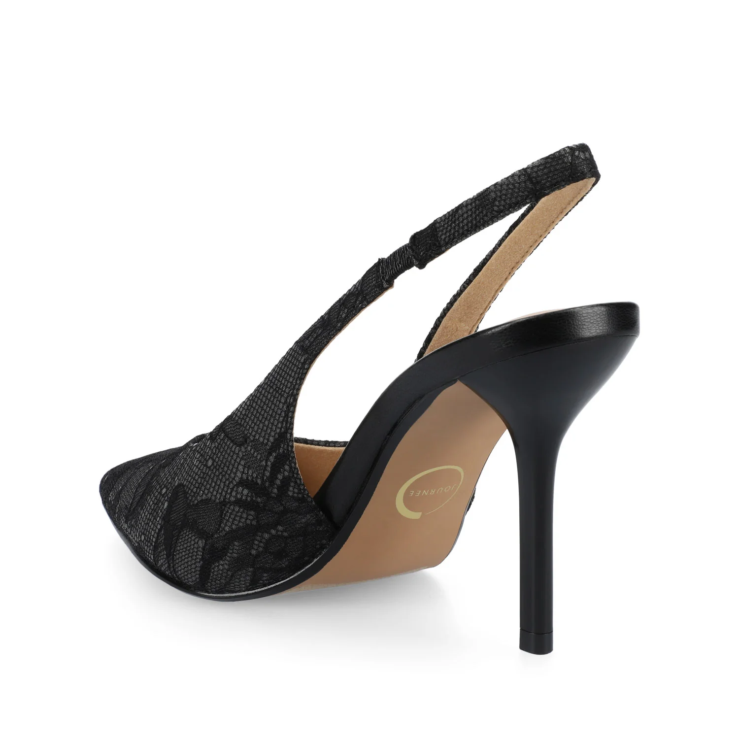 ELENNEY SLINGBACK STILETTO HEELS IN STATEMENT - Black Lace - Image 3