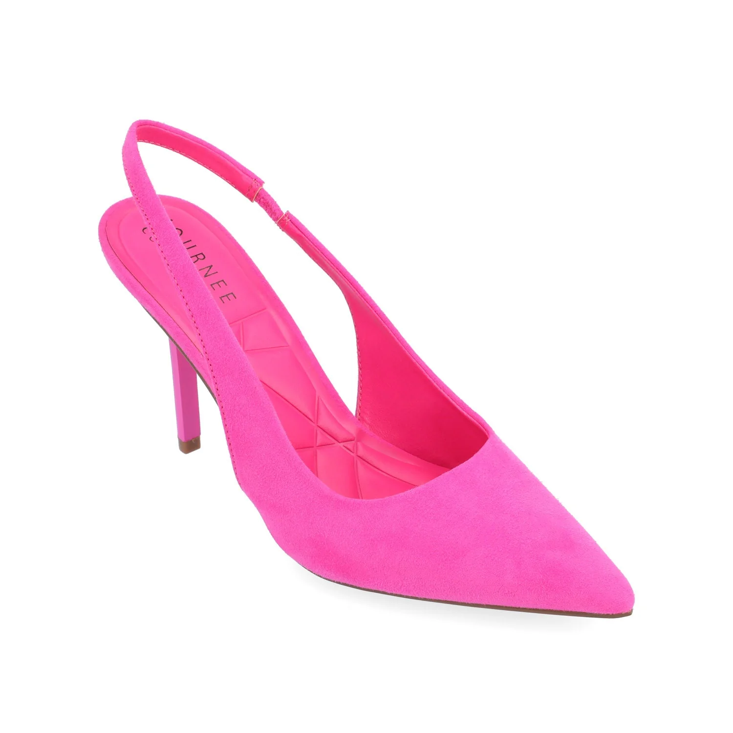 ELENNEY STILETTO HEELS IN WIDE - Fuchsia Faux Suede - Image 3