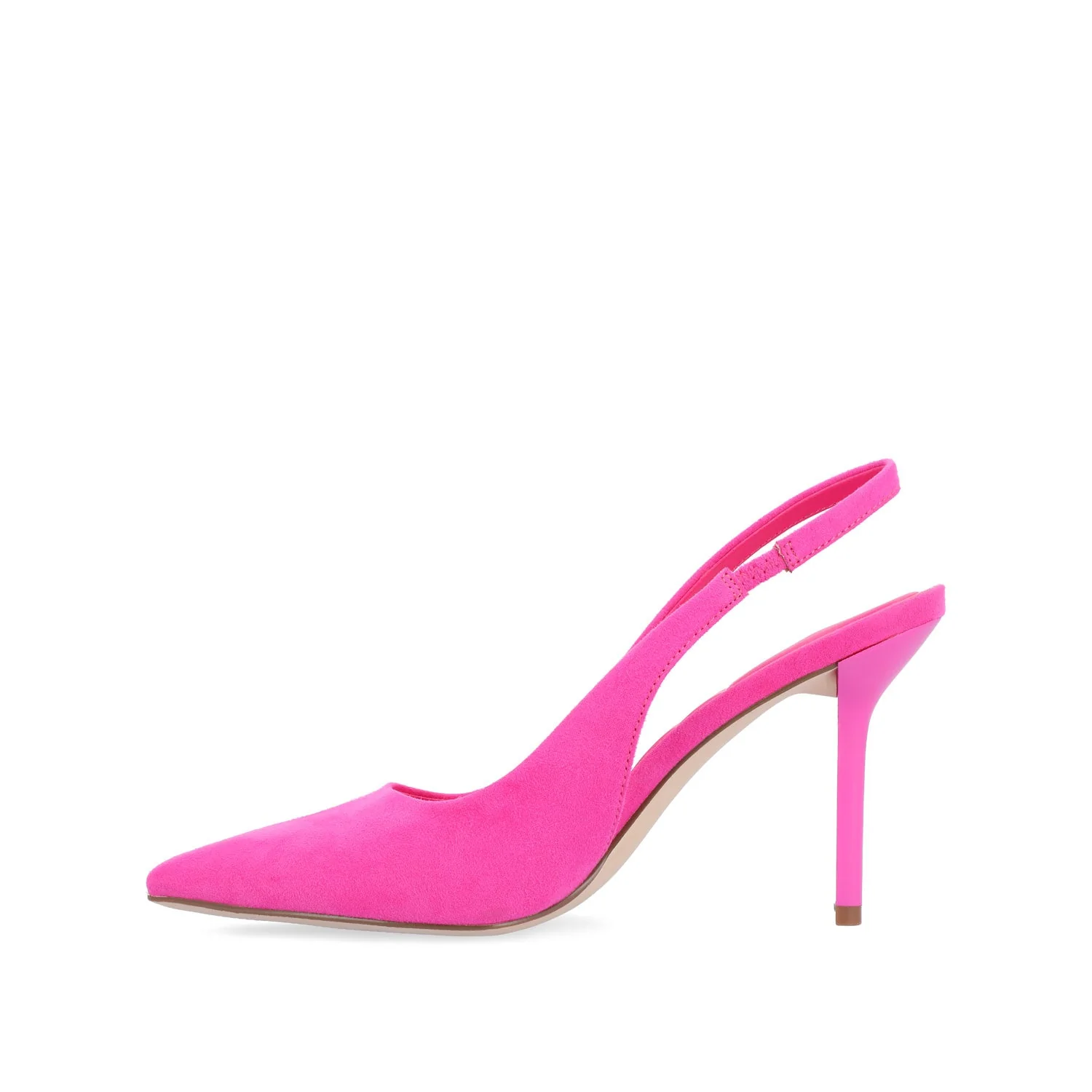 ELENNEY STILETTO HEELS IN WIDE - Fuchsia Faux Suede - Image 4