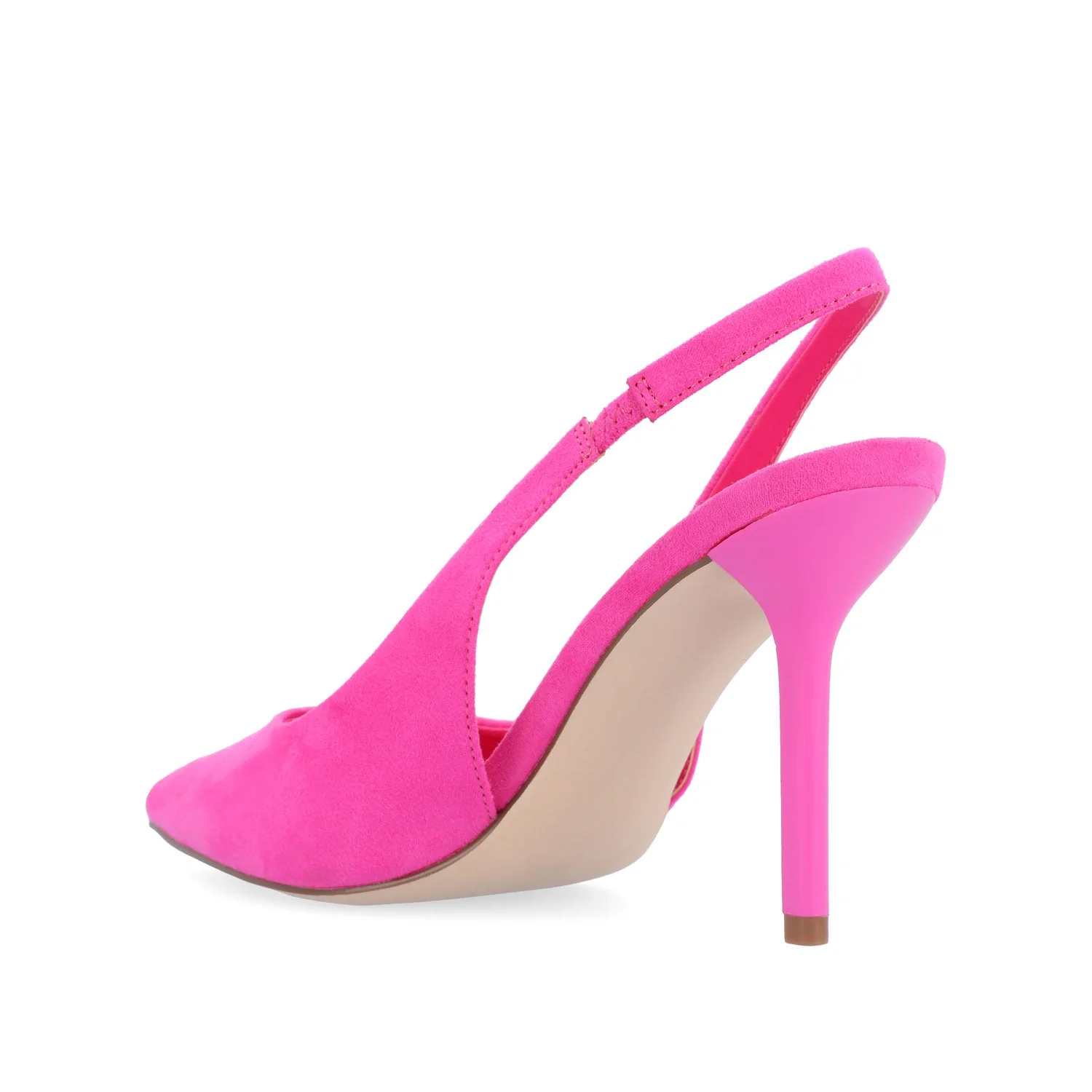 ELENNEY STILETTO HEELS IN WIDE - Fuchsia Faux Suede - Image 5