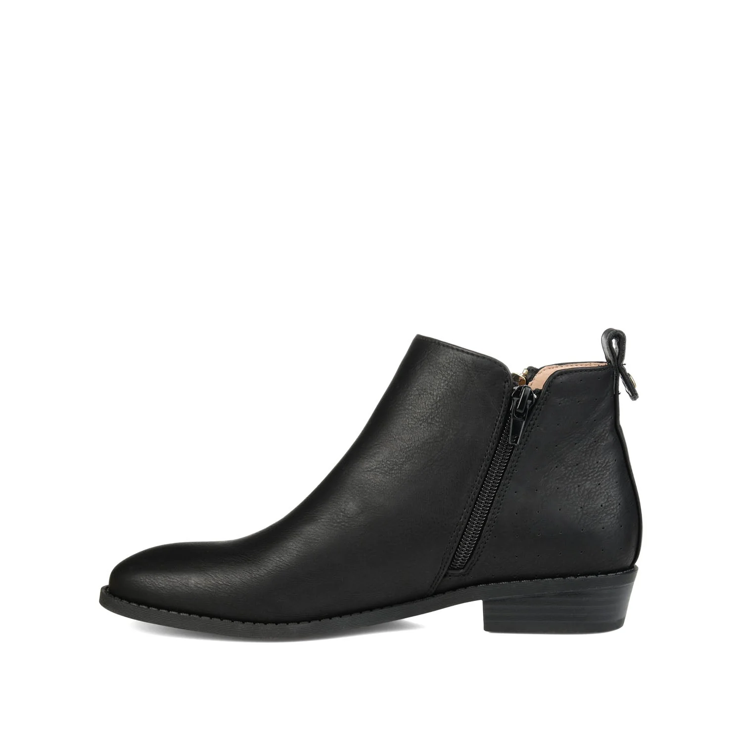 ELLIS ZIP UP BOOTIE IN VEGAN LEATHER - Black - Image 3