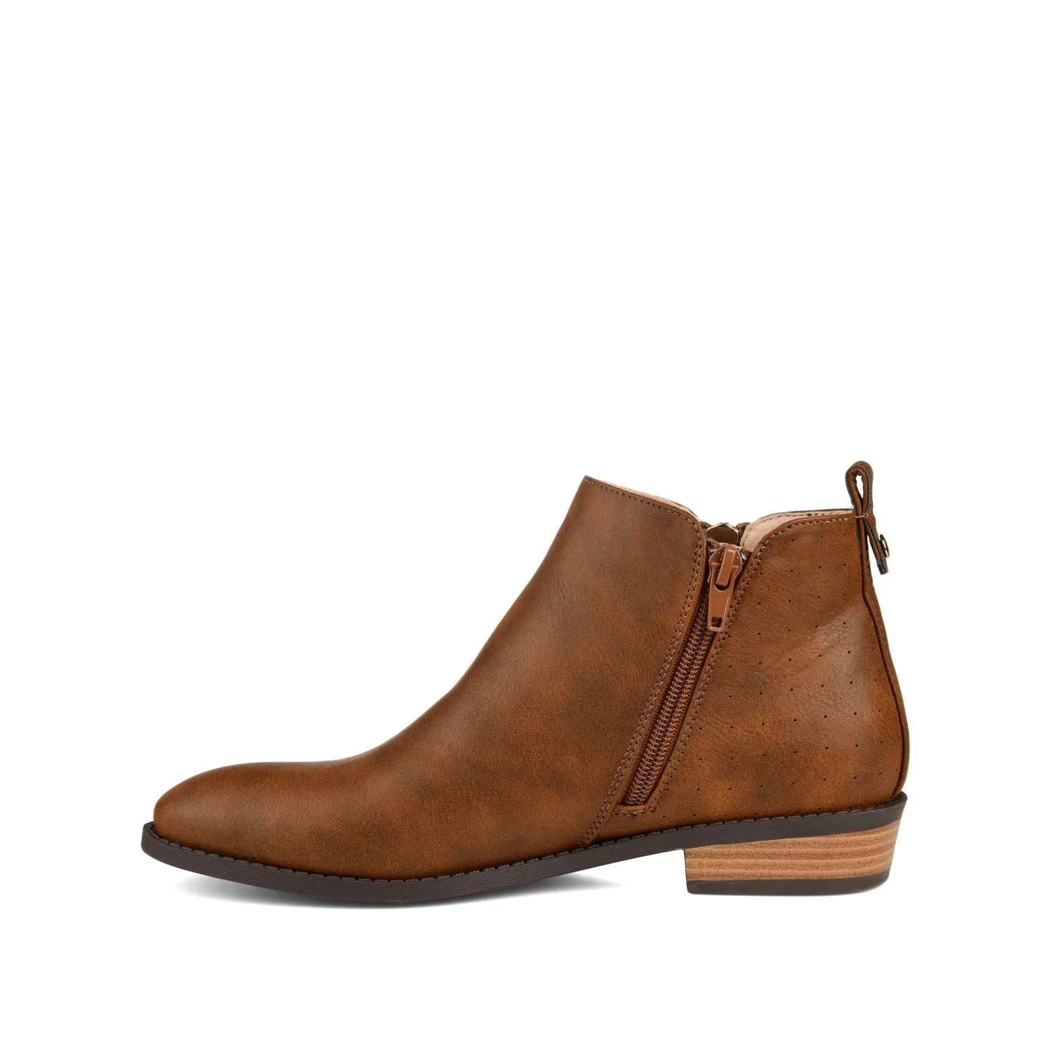 ELLIS ZIP UP BOOTIE IN VEGAN LEATHER - Brown - Image 3