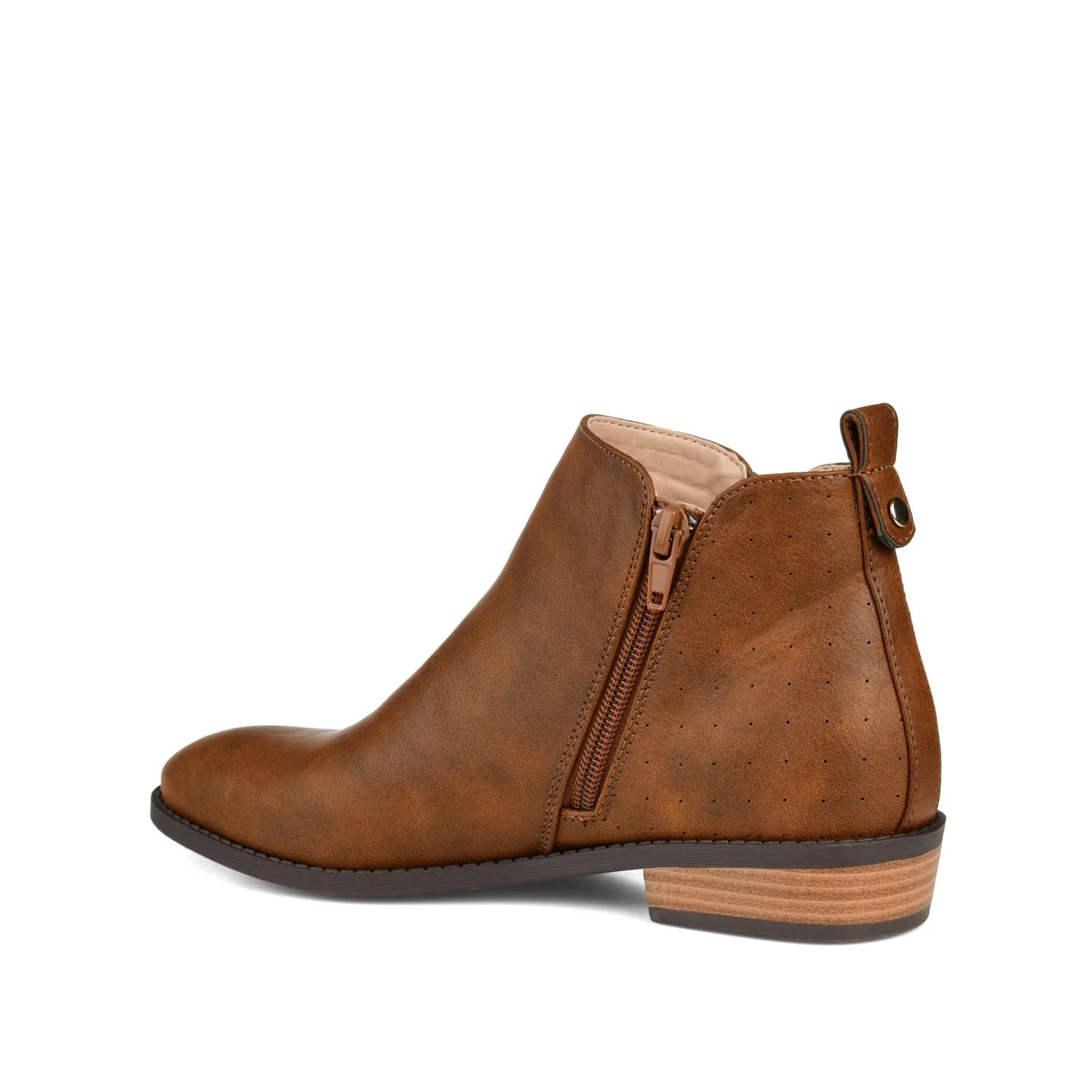 ELLIS ZIP UP BOOTIE IN VEGAN LEATHER - Brown - Image 4
