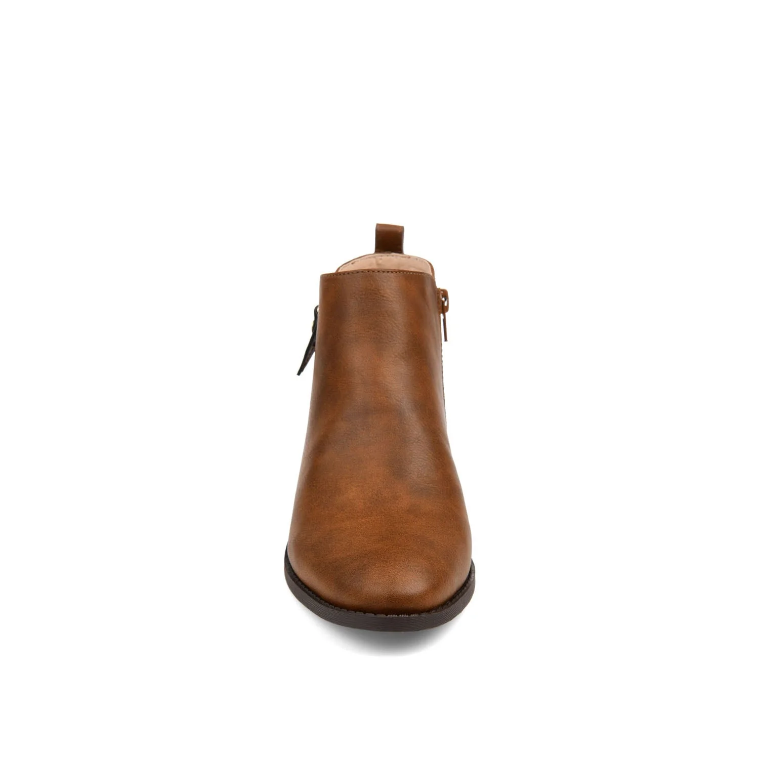 ELLIS ZIP UP BOOTIE IN VEGAN LEATHER - Brown - Image 5