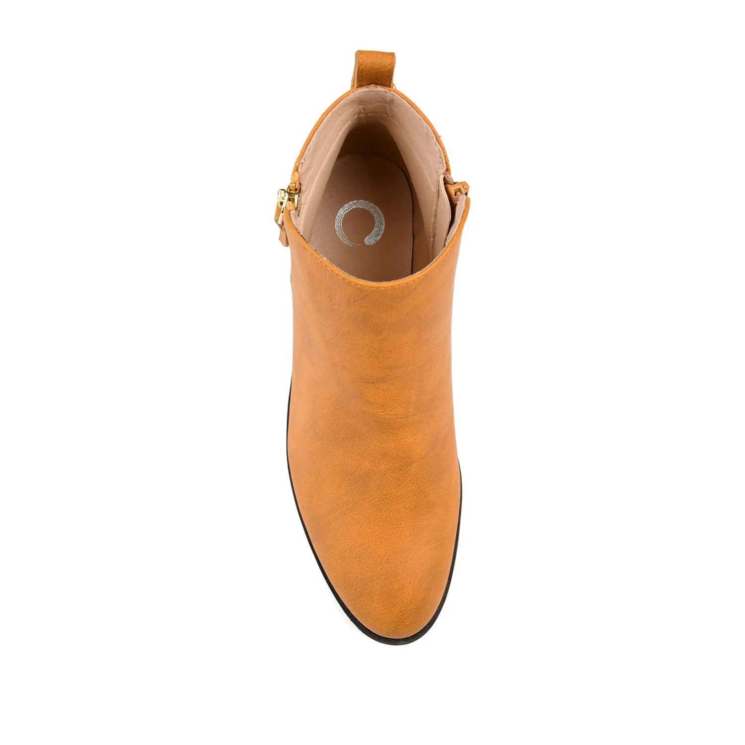 ELLIS ZIP UP BOOTIE IN VEGAN LEATHER - Mustard - Image 6