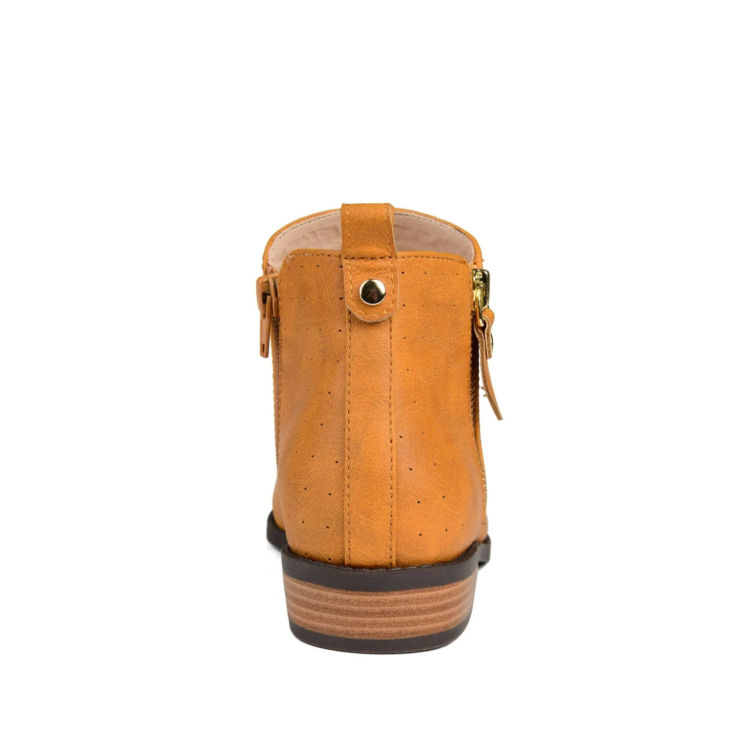ELLIS ZIP UP BOOTIE IN VEGAN LEATHER - Mustard - Image 7