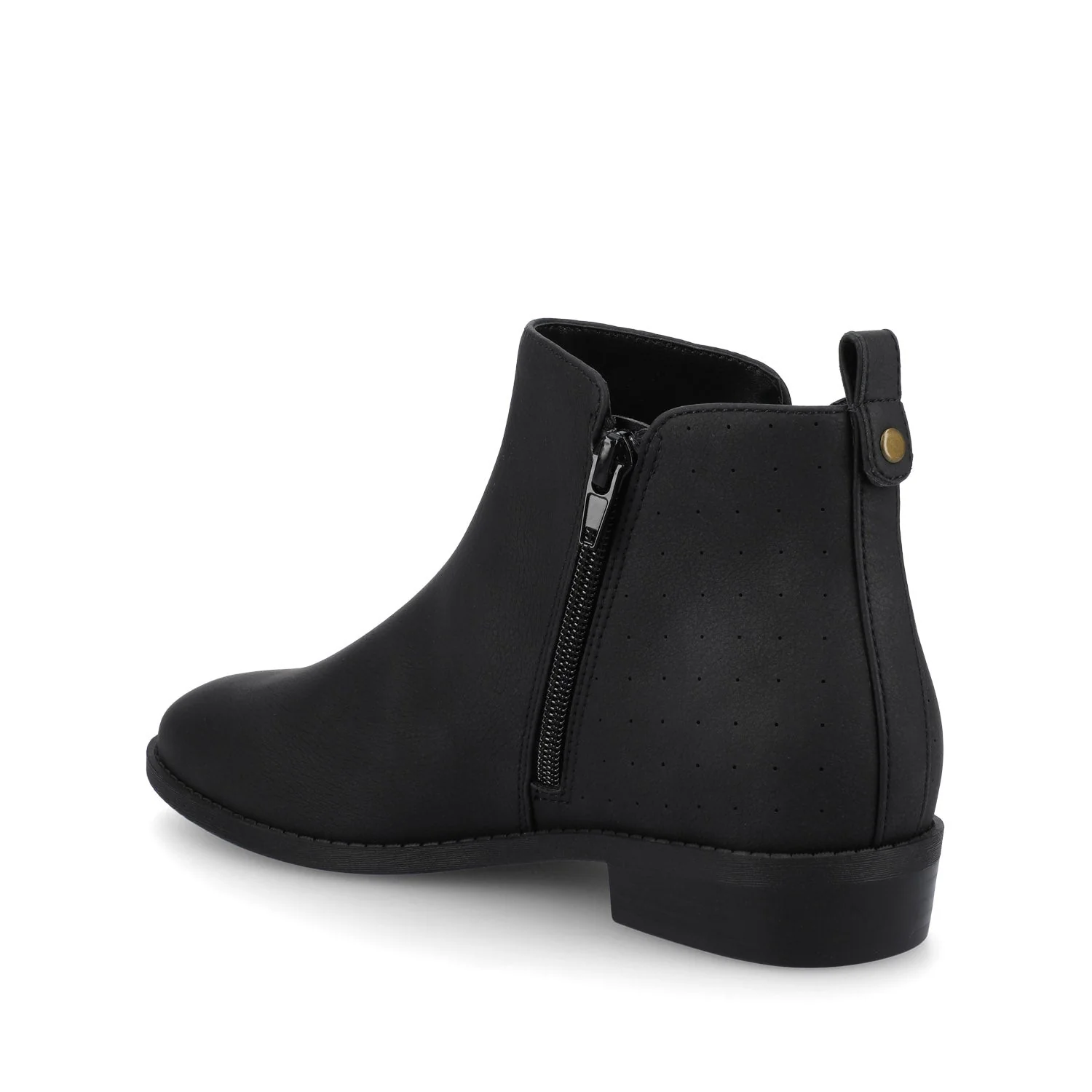 ELLIS ZIP UP BOOTIE IN VEGAN LEATHER - Vintage Black - Image 3