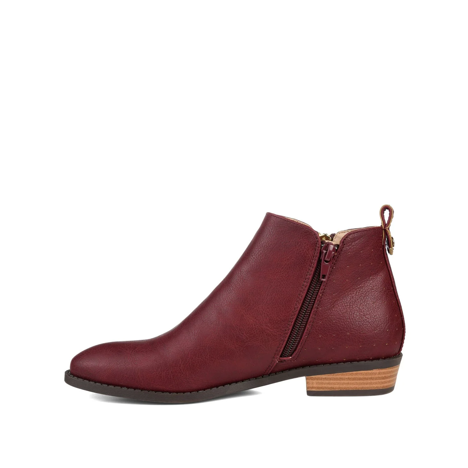 ELLIS ZIP UP BOOTIE IN VEGAN LEATHER - Wine - Image 2