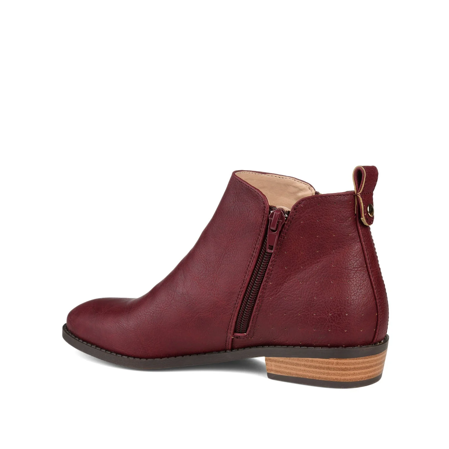 ELLIS ZIP UP BOOTIE IN VEGAN LEATHER - Wine - Image 3
