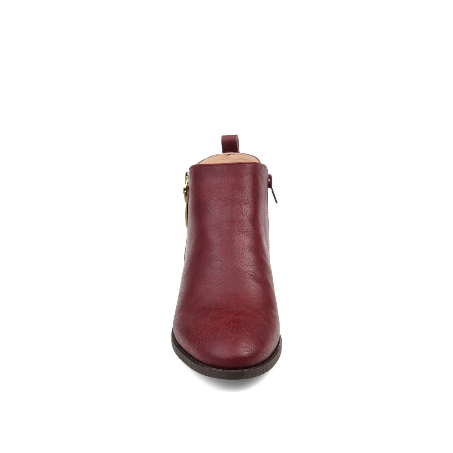 ELLIS ZIP UP BOOTIE IN VEGAN LEATHER - Wine - Image 4