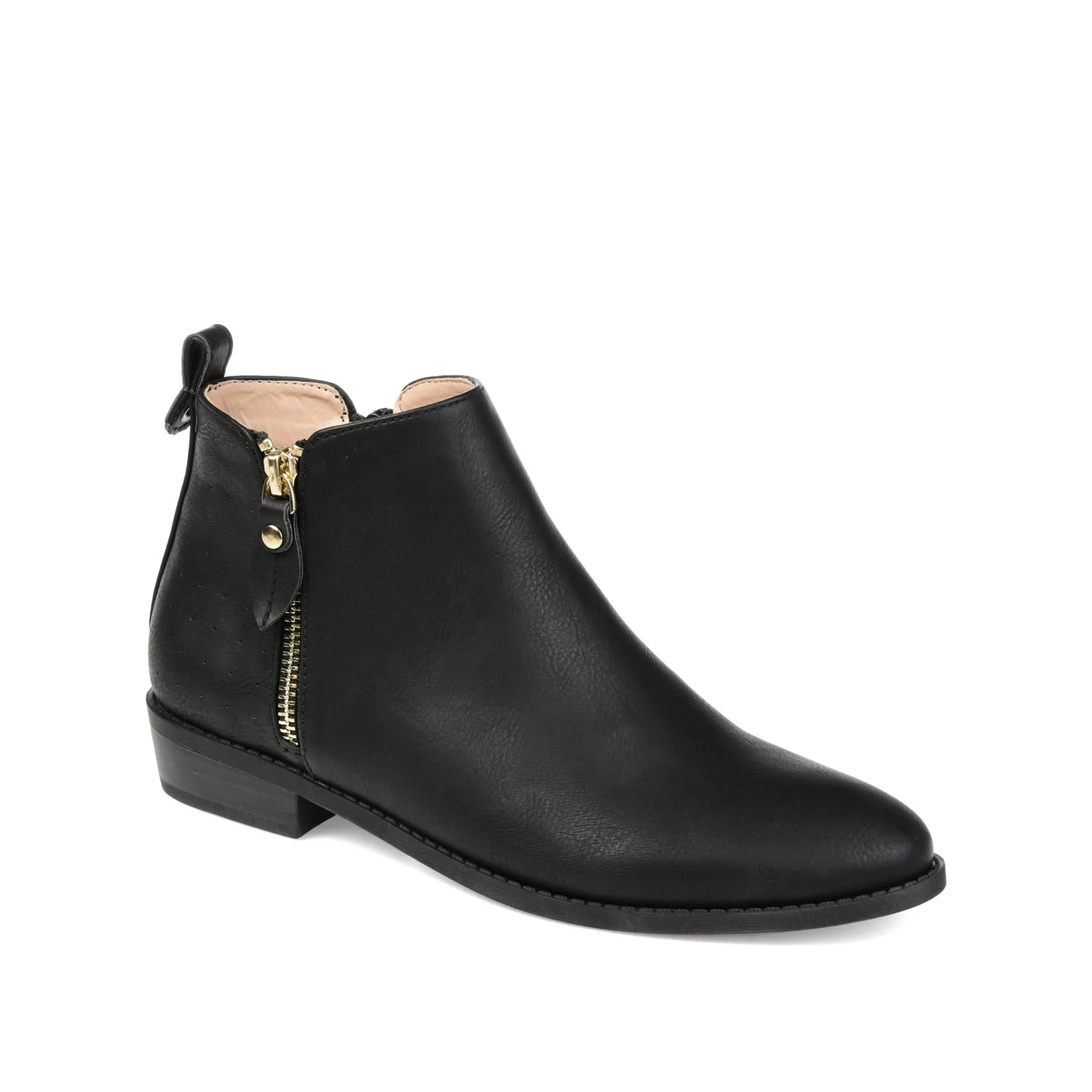 ELLIS ZIP UP VEGAN LEATHER BOOTIES IN WIDE - Black - Image 2