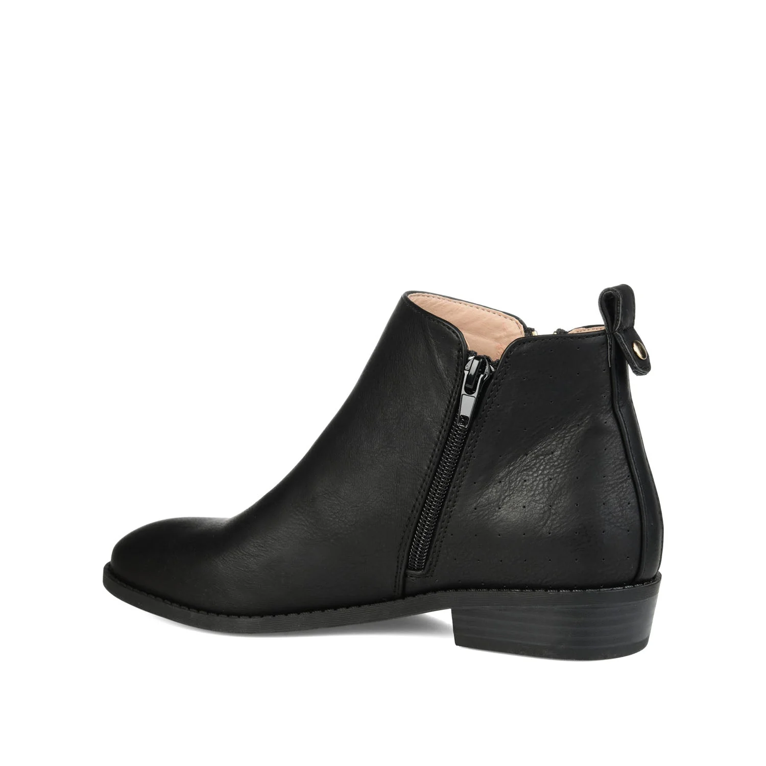 ELLIS ZIP UP VEGAN LEATHER BOOTIES IN WIDE - Black - Image 4