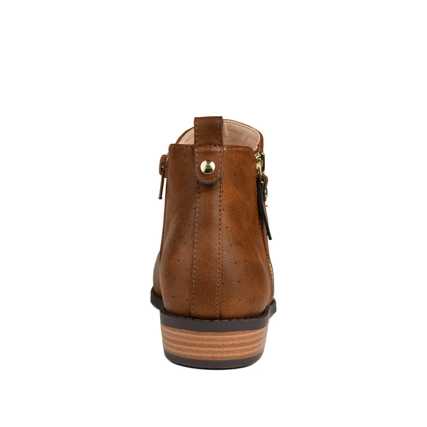 ELLIS ZIP UP VEGAN LEATHER BOOTIES IN WIDE - Brown - Image 7