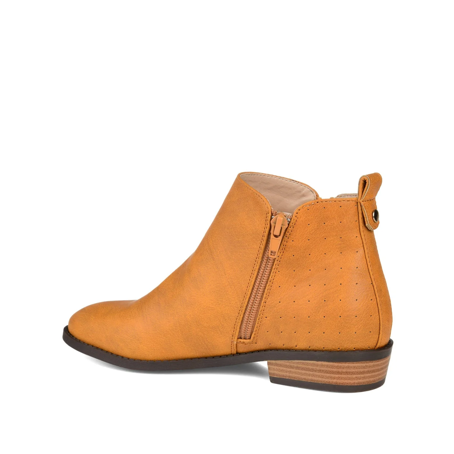 ELLIS ZIP UP VEGAN LEATHER BOOTIES IN WIDE - Mustard - Image 4