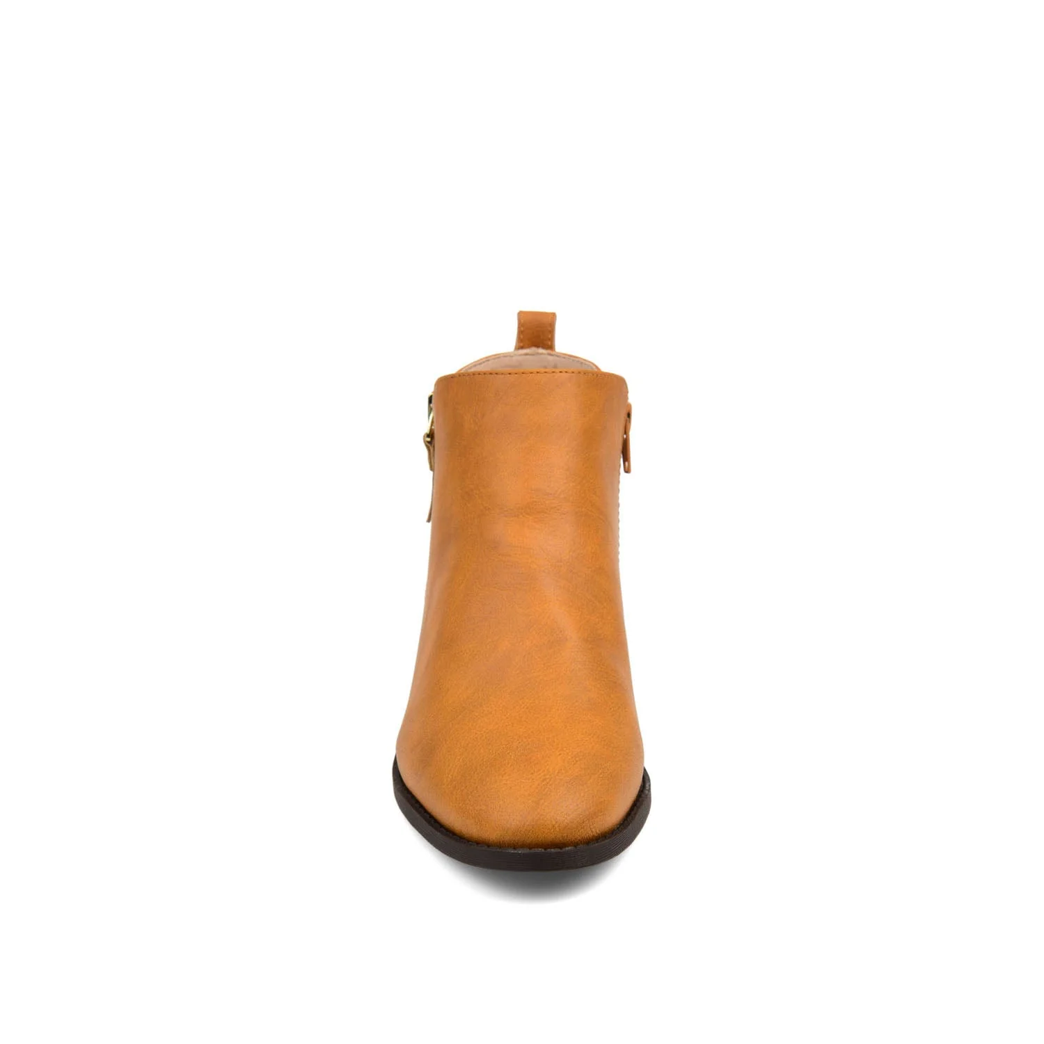 ELLIS ZIP UP VEGAN LEATHER BOOTIES IN WIDE - Mustard - Image 5