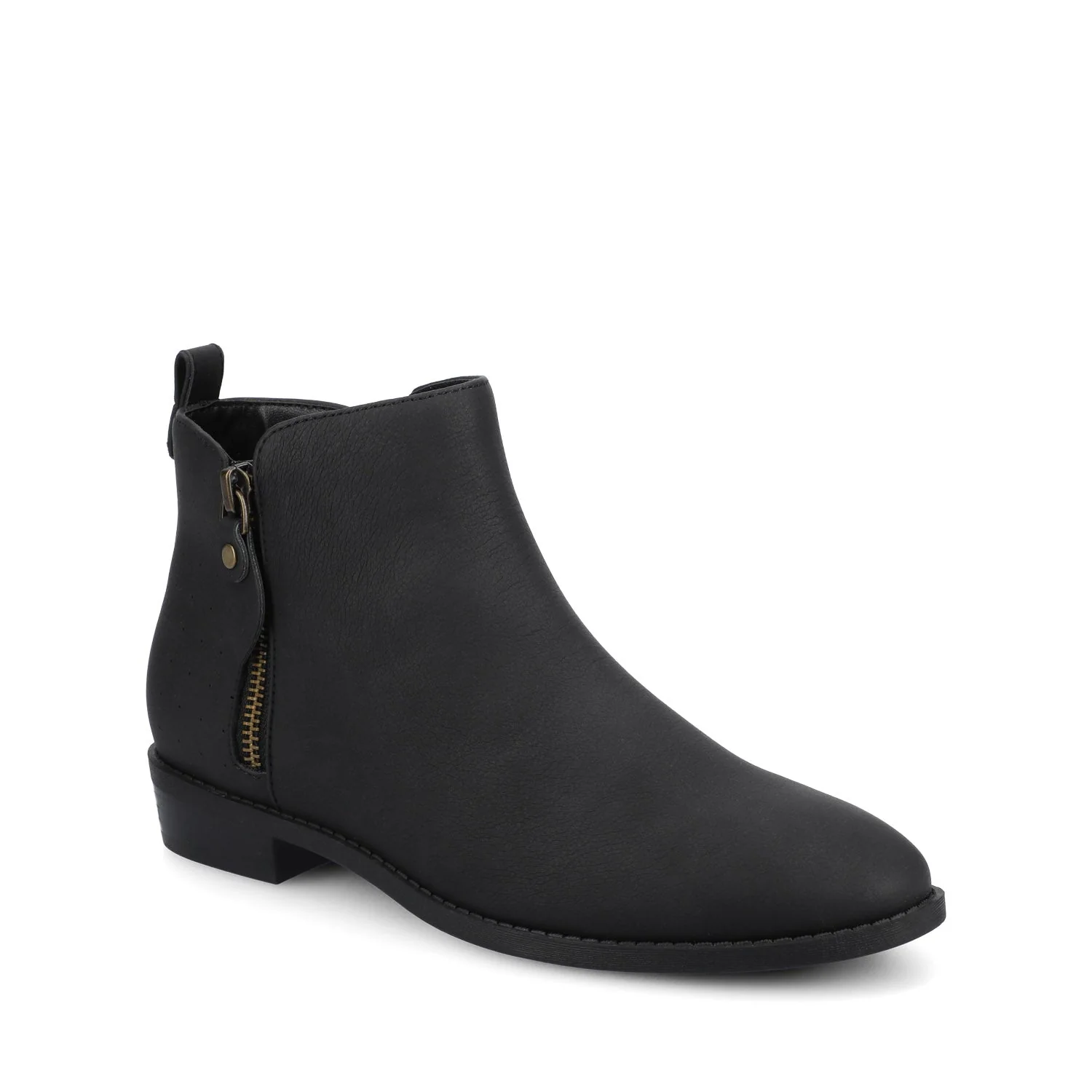 ELLIS ZIP UP VEGAN LEATHER BOOTIES IN WIDE - Vintage Black - Image 2