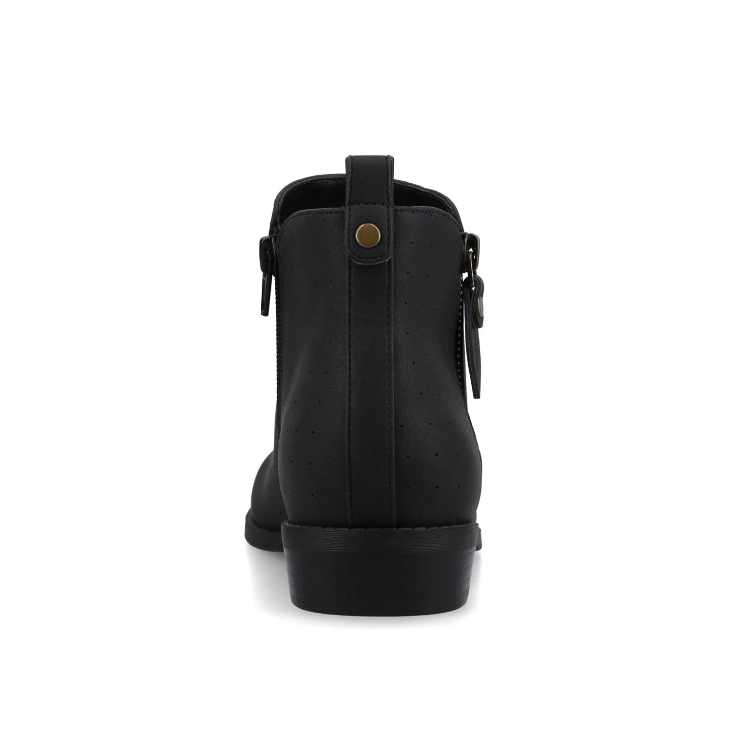 ELLIS ZIP UP VEGAN LEATHER BOOTIES IN WIDE - Vintage Black - Image 6