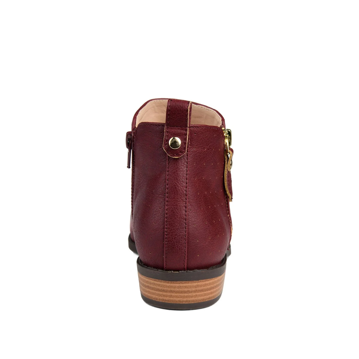ELLIS ZIP UP VEGAN LEATHER BOOTIES IN WIDE - Wine - Image 6