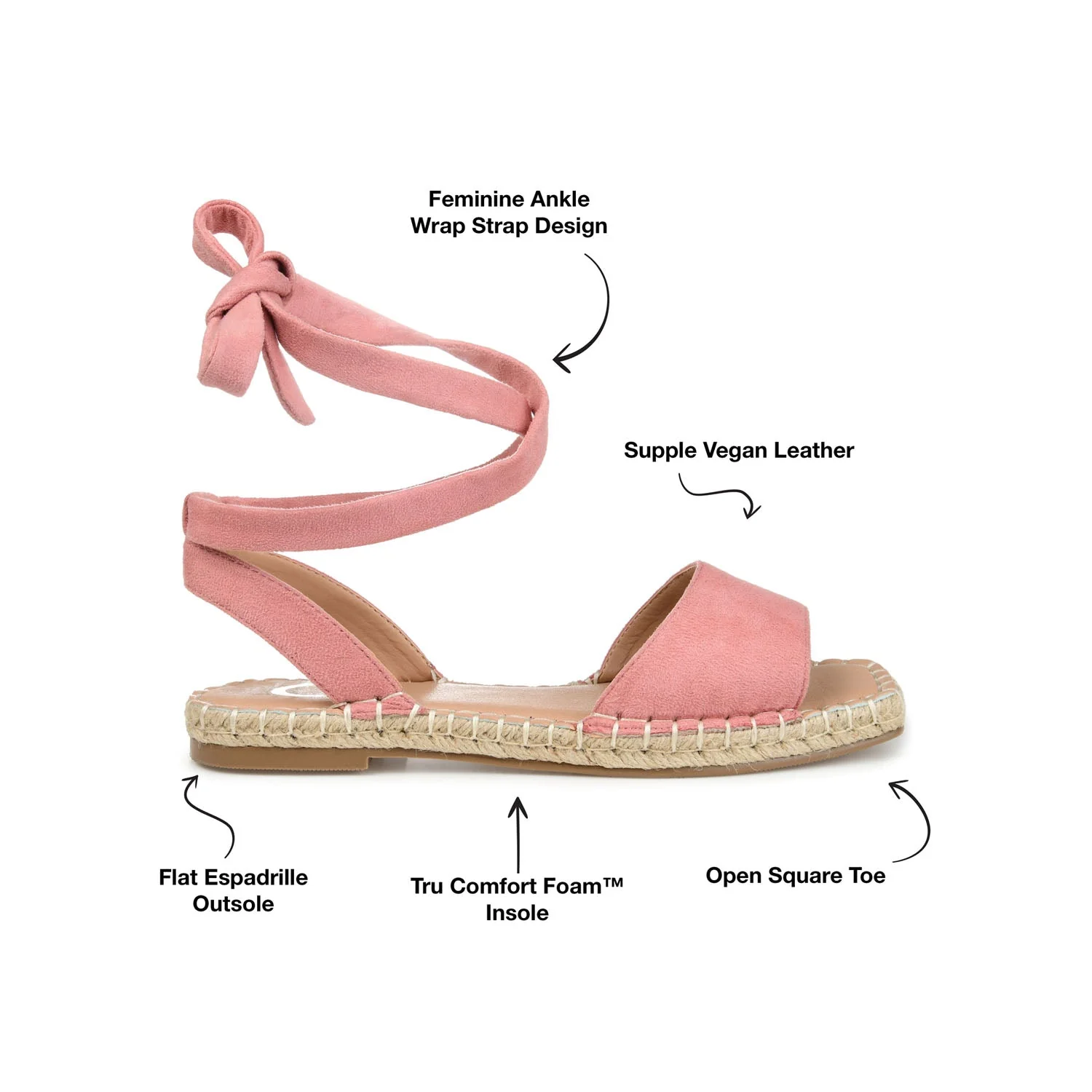 EMELIE ESPADRILLE SANDALS IN WIDE - Rose - Image 10