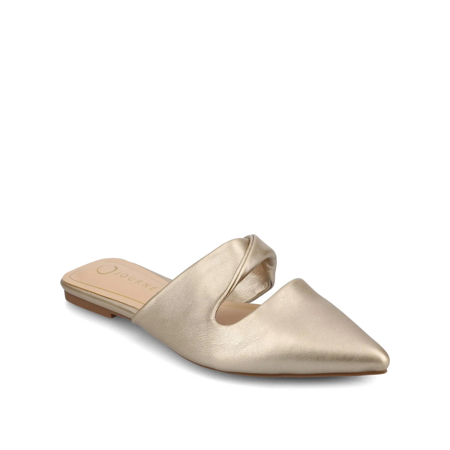 ENNISS MULE FLATS IN VEGAN LEATHER - Champagne - Image 2