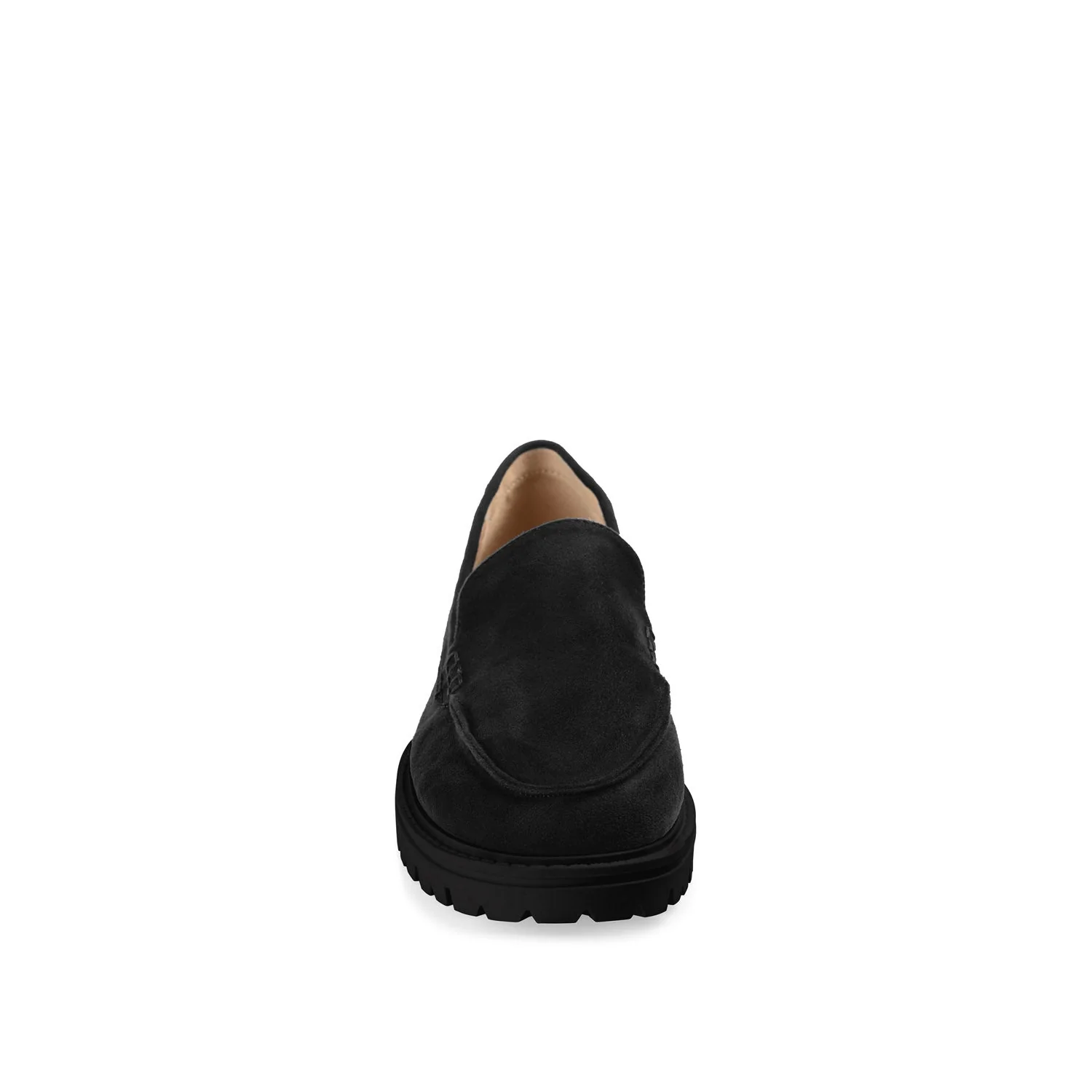 ERIKA LOAFER FLATS IN FAUX SUEDE - Black Faux Suede - Image 5