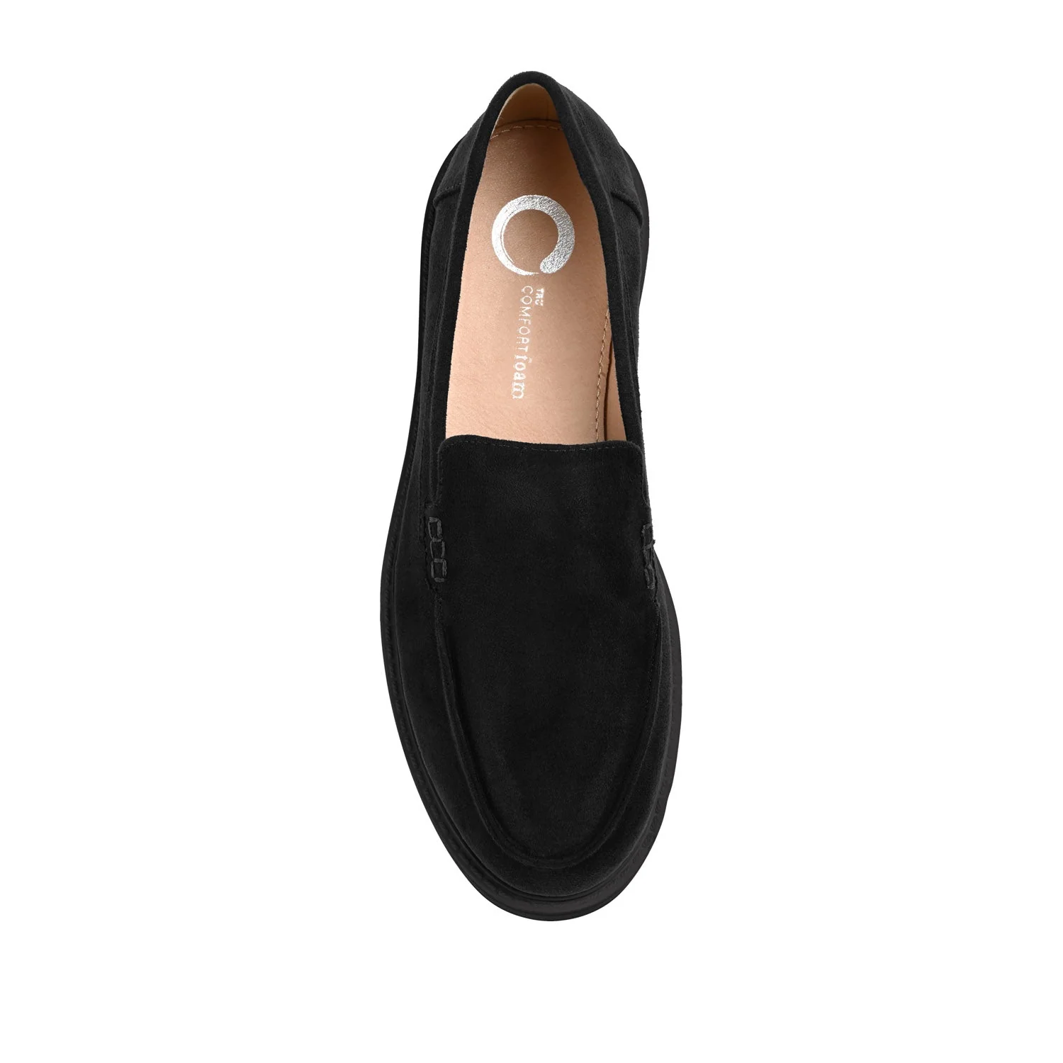 ERIKA LOAFER FLATS IN FAUX SUEDE - Black Faux Suede - Image 6