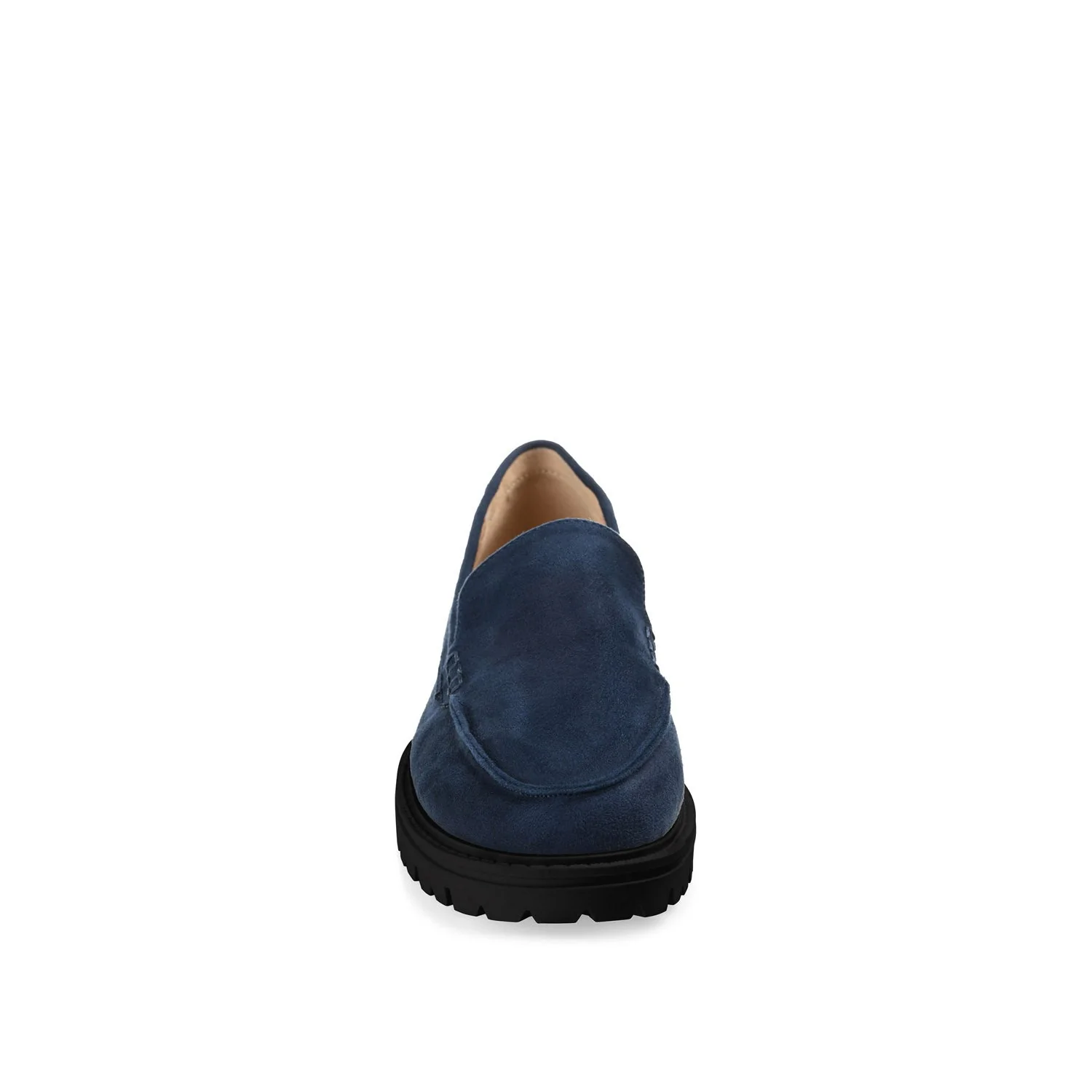 ERIKA LOAFER FLATS IN FAUX SUEDE - Navy Faux Suede - Image 5