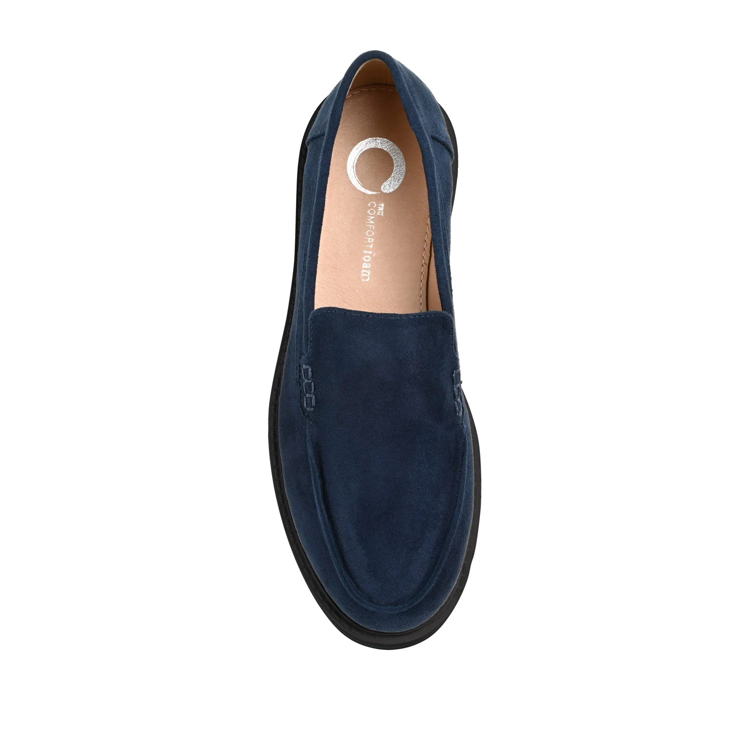 ERIKA LOAFER FLATS IN FAUX SUEDE - Navy Faux Suede - Image 7