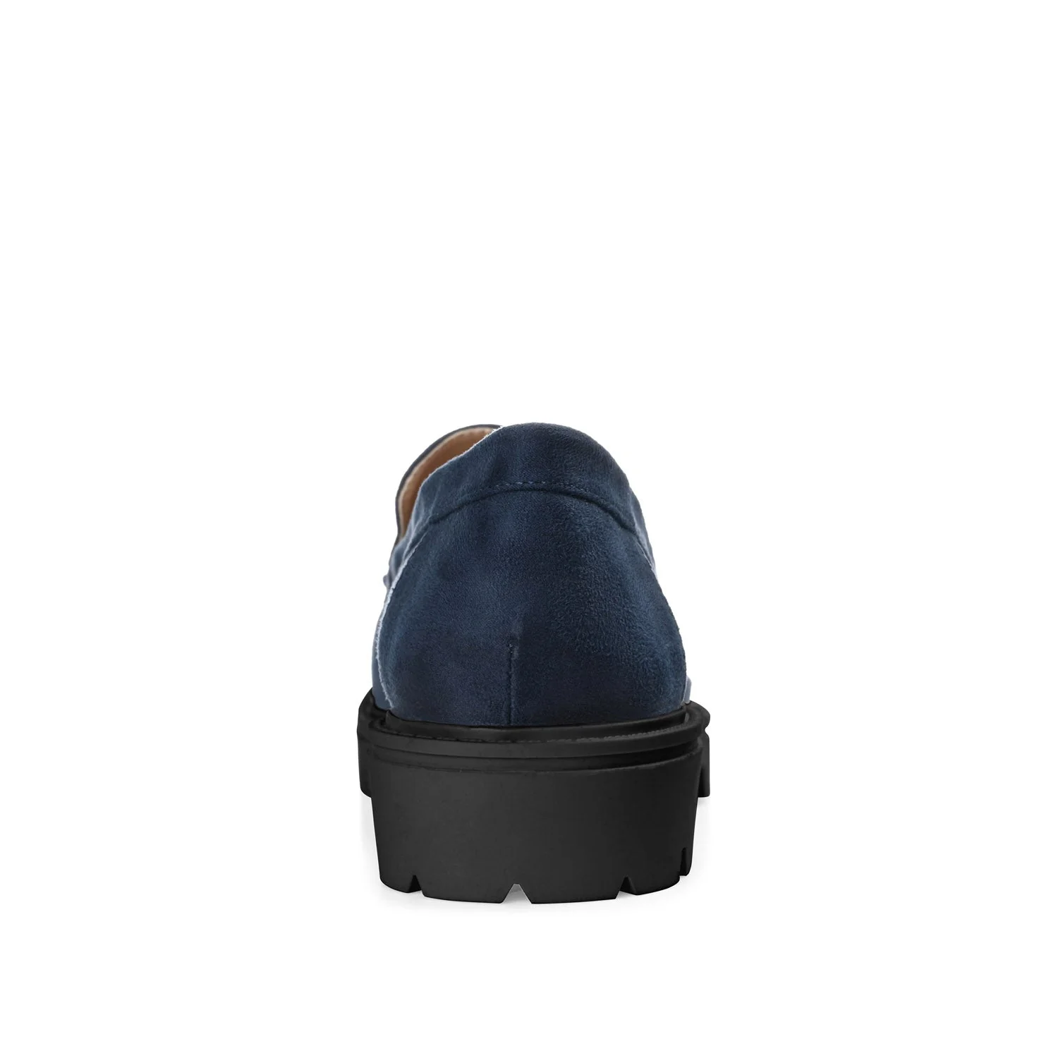 ERIKA LOAFER FLATS IN FAUX SUEDE - Navy Faux Suede - Image 8