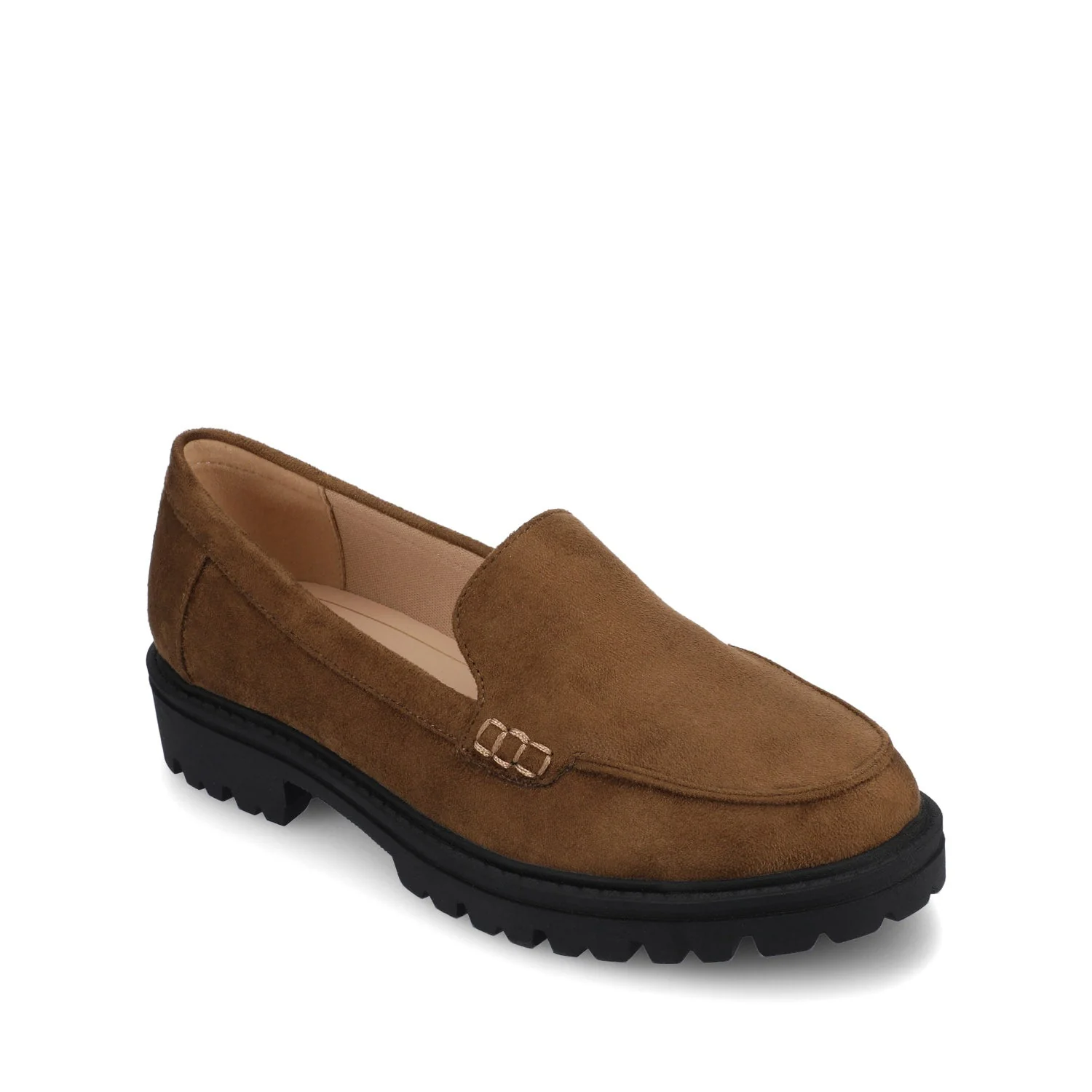 ERIKA SLIP ON LOAFER - Chocolate Faux Suede - Image 4