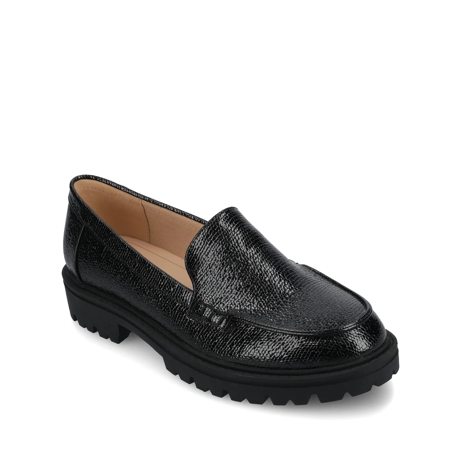 ERIKA SLIP ON LOAFER IN WIDE - Black Lizard - Image 2