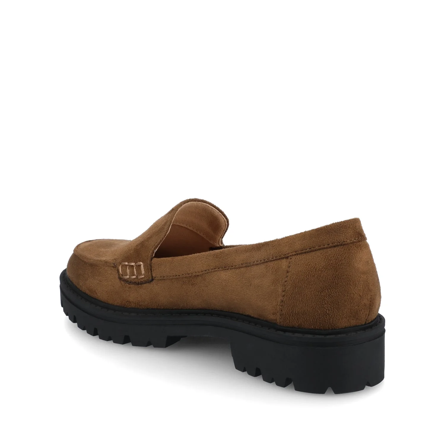 ERIKA SLIP ON LOAFER IN WIDE - Chocolate Faux Suede - Image 5
