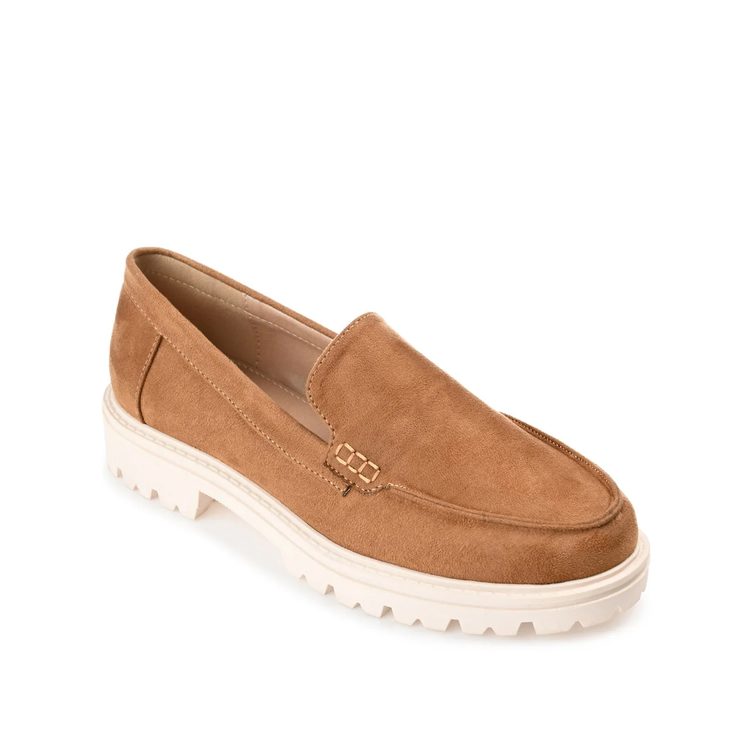 ERIKA LOAFER FLATS IN FAUX SUEDE - Tan Faux Suede - Image 2