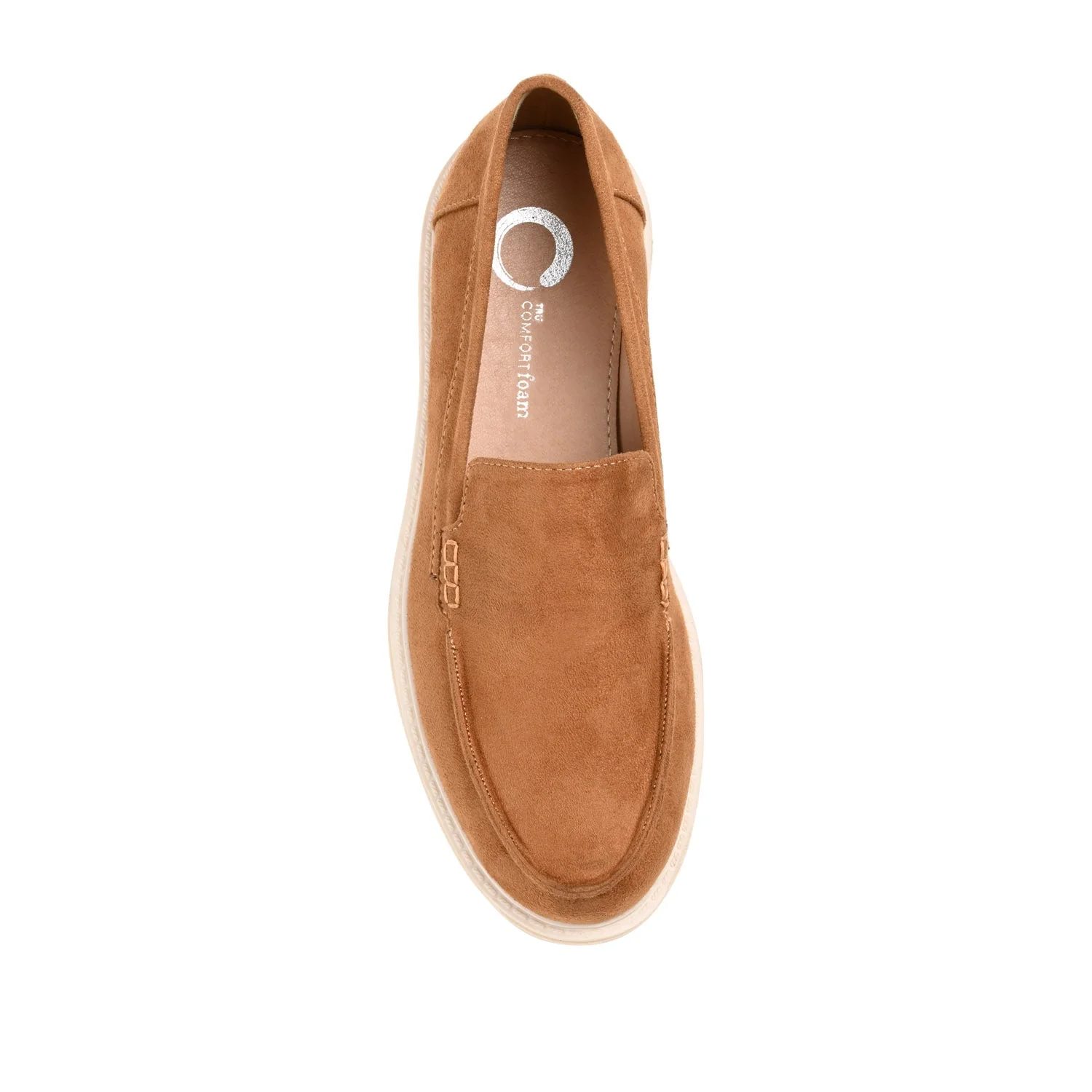 ERIKA LOAFER FLATS IN FAUX SUEDE - Tan Faux Suede - Image 6