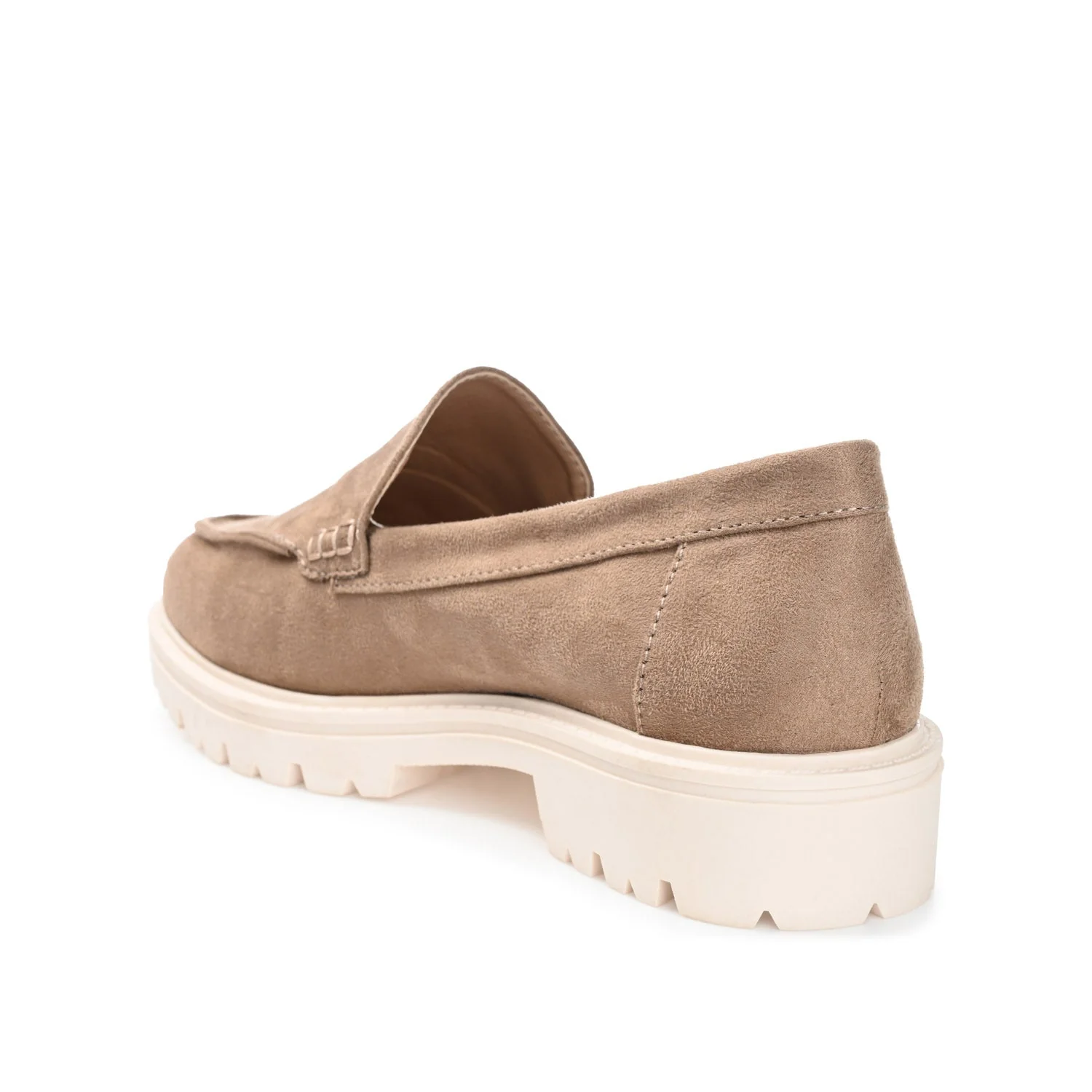 ERIKA LOAFER FLATS IN FAUX SUEDE - Taupe Suede - Image 4