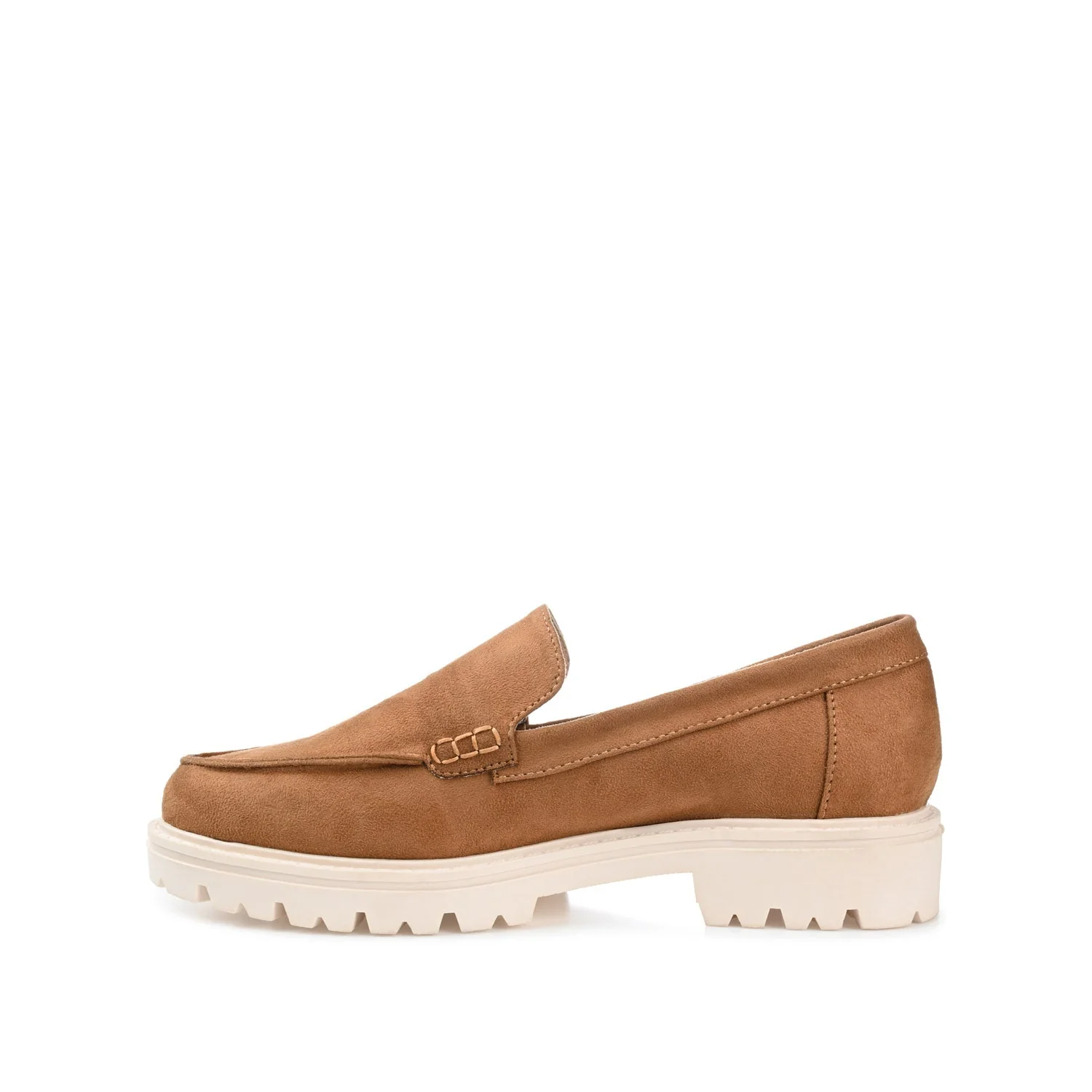 ERIKA FAUX SUEDE LOAFER FLAT IN WIDE - Tan Faux Suede - Image 3