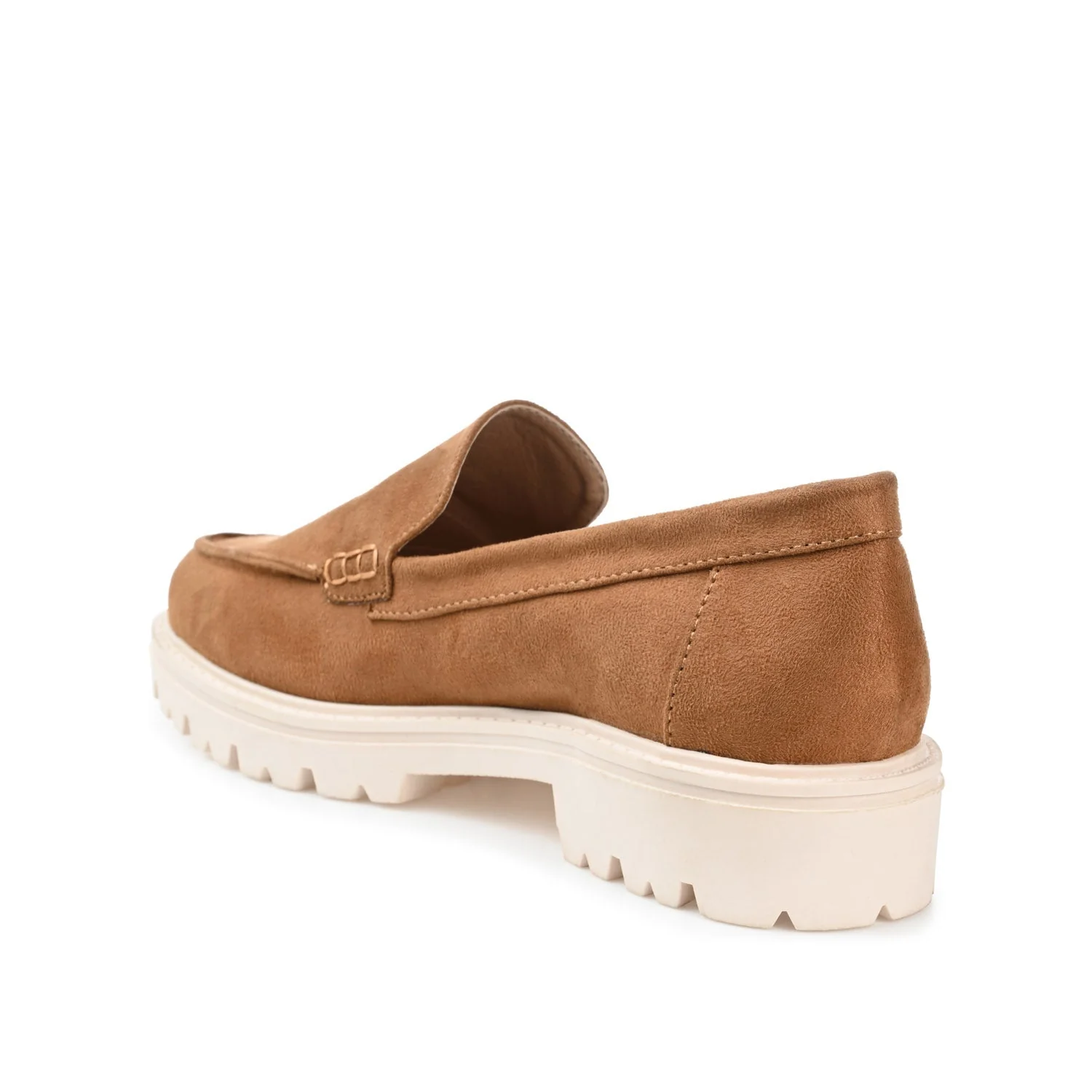 ERIKA FAUX SUEDE LOAFER FLAT IN WIDE - Tan Faux Suede - Image 4