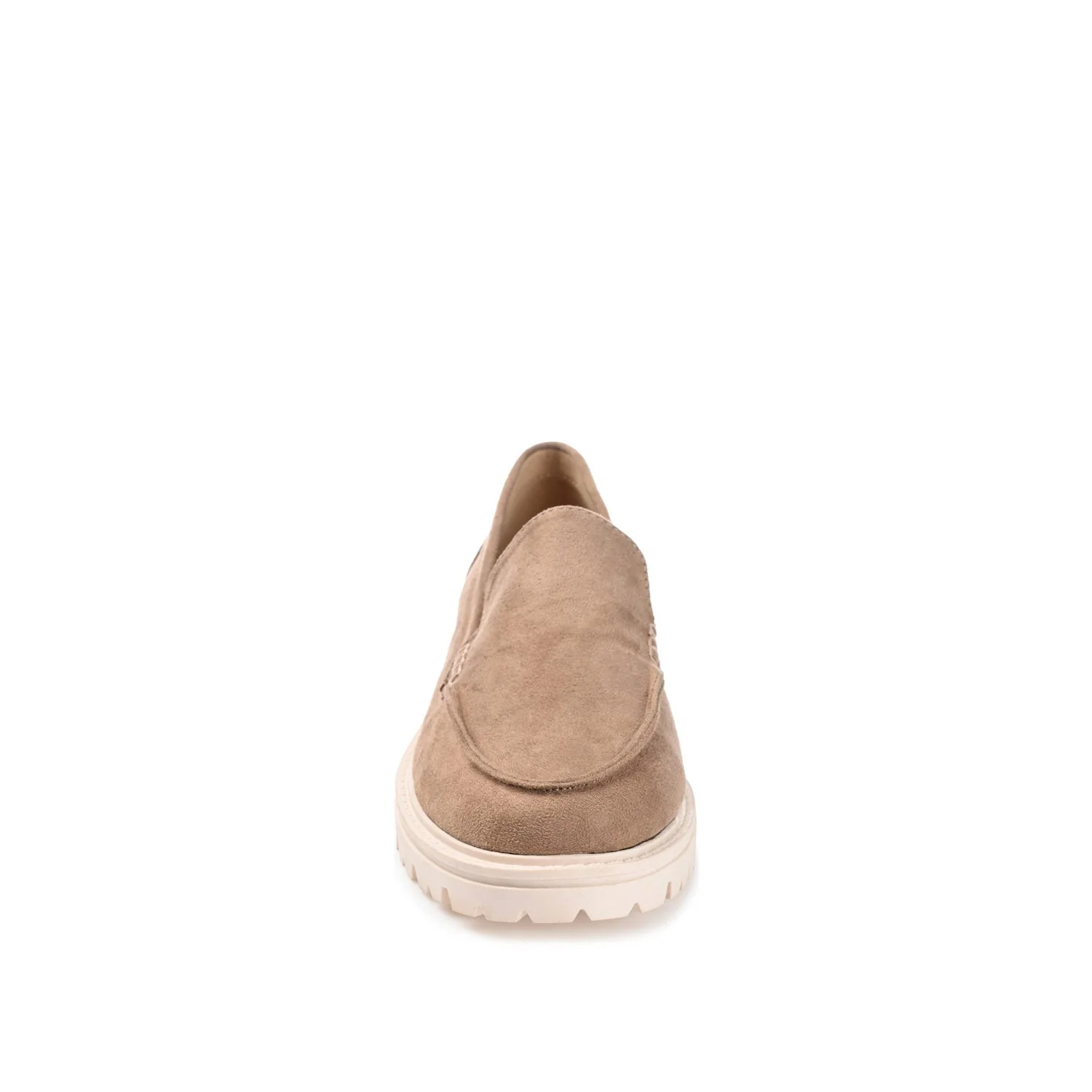 ERIKA FAUX SUEDE LOAFER FLAT IN WIDE - Taupe Suede - Image 5
