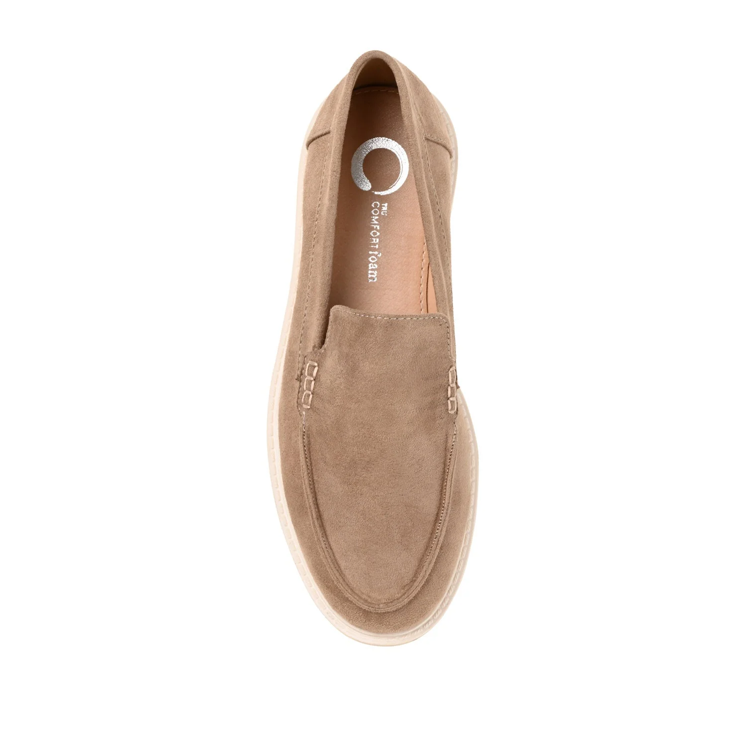 ERIKA FAUX SUEDE LOAFER FLAT IN WIDE - Taupe Suede - Image 6