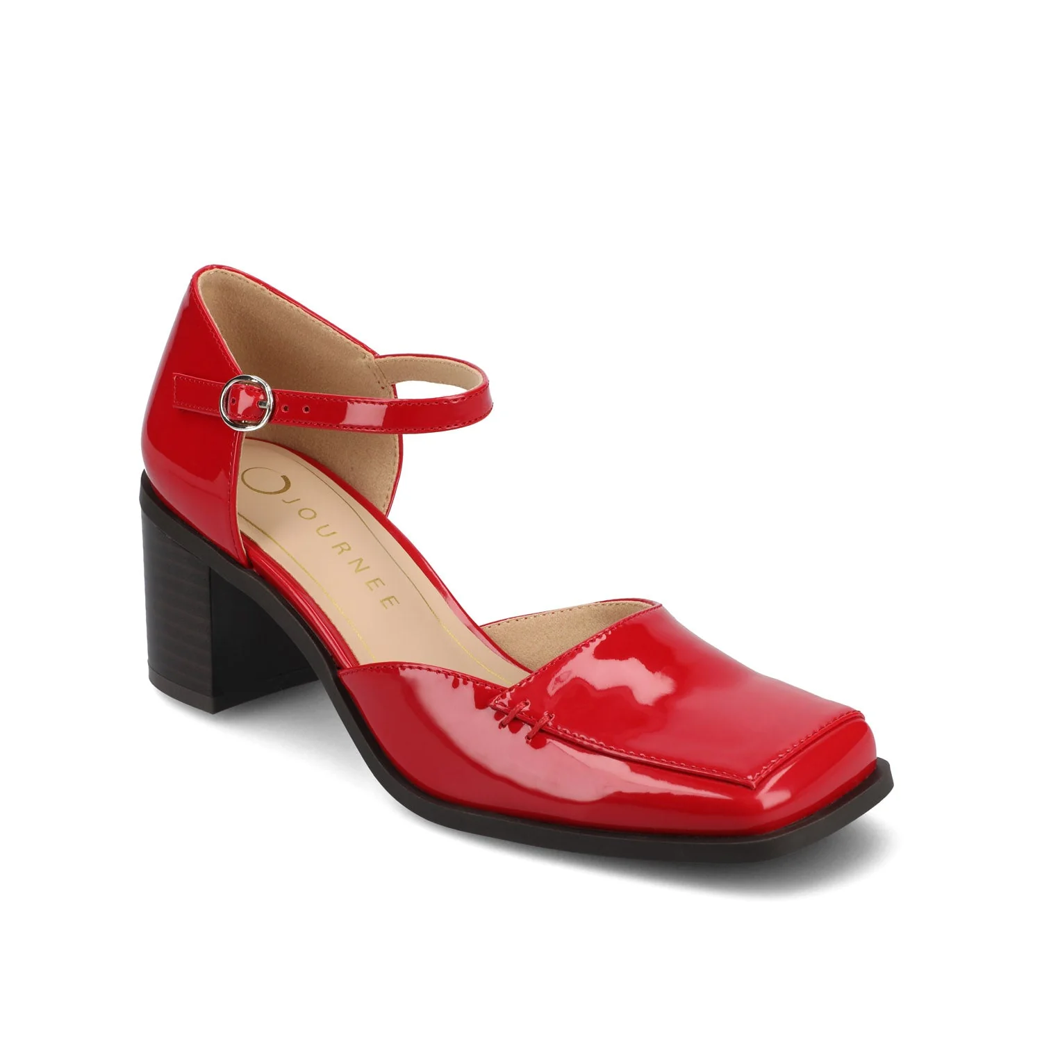 EVANGELINE PATENT HEELS IN WIDE - Patent Red - Image 2