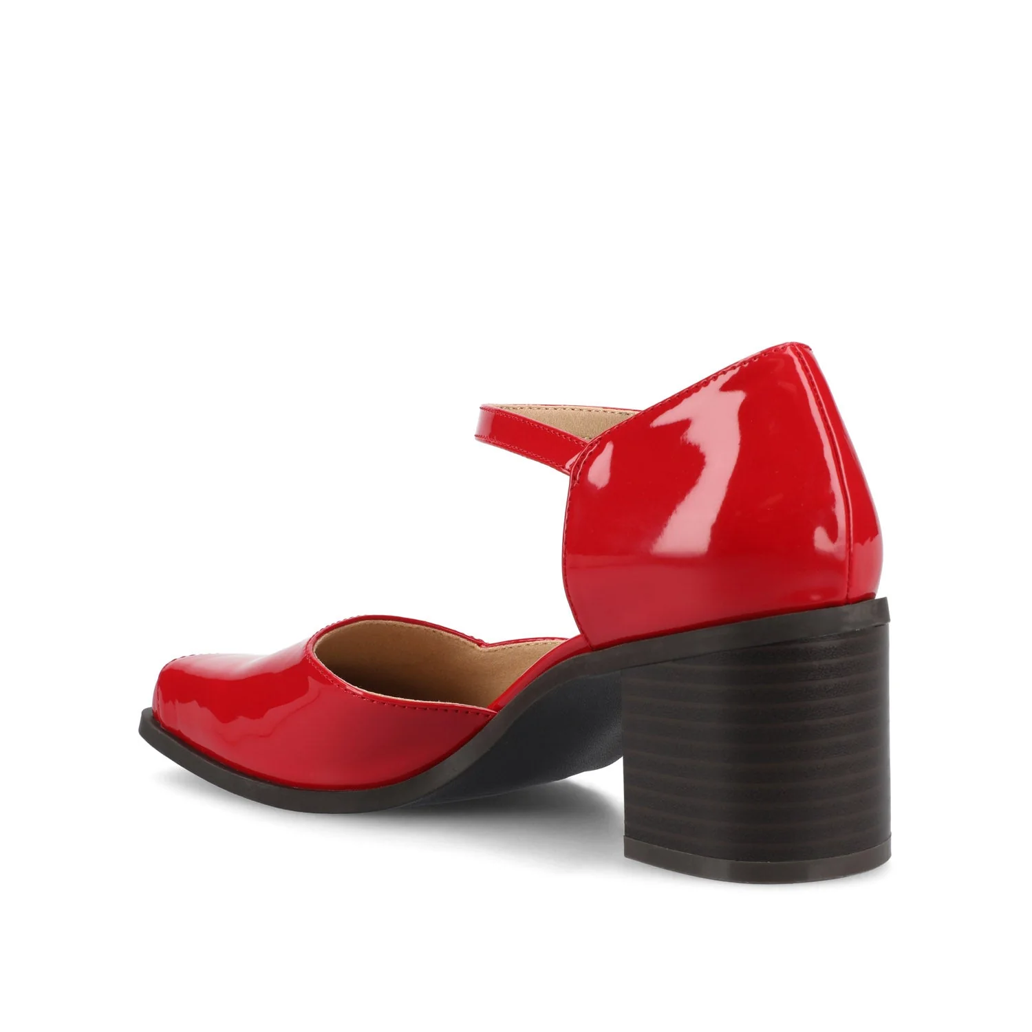 EVANGELINE PATENT HEELS IN WIDE - Patent Red - Image 4