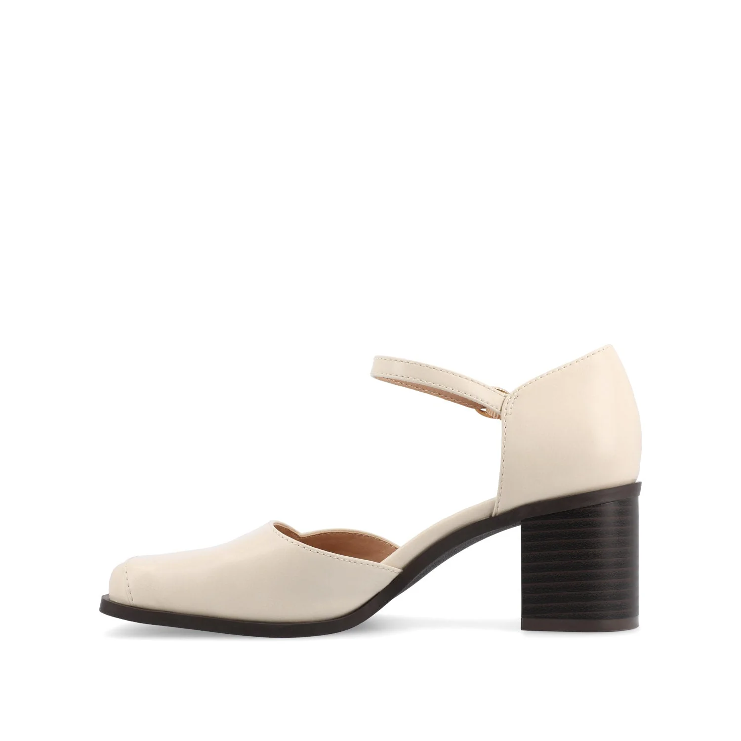 EVANGELINE D'ORSAY HEELS IN VEGAN LEATHER - Beige PU - Image 3
