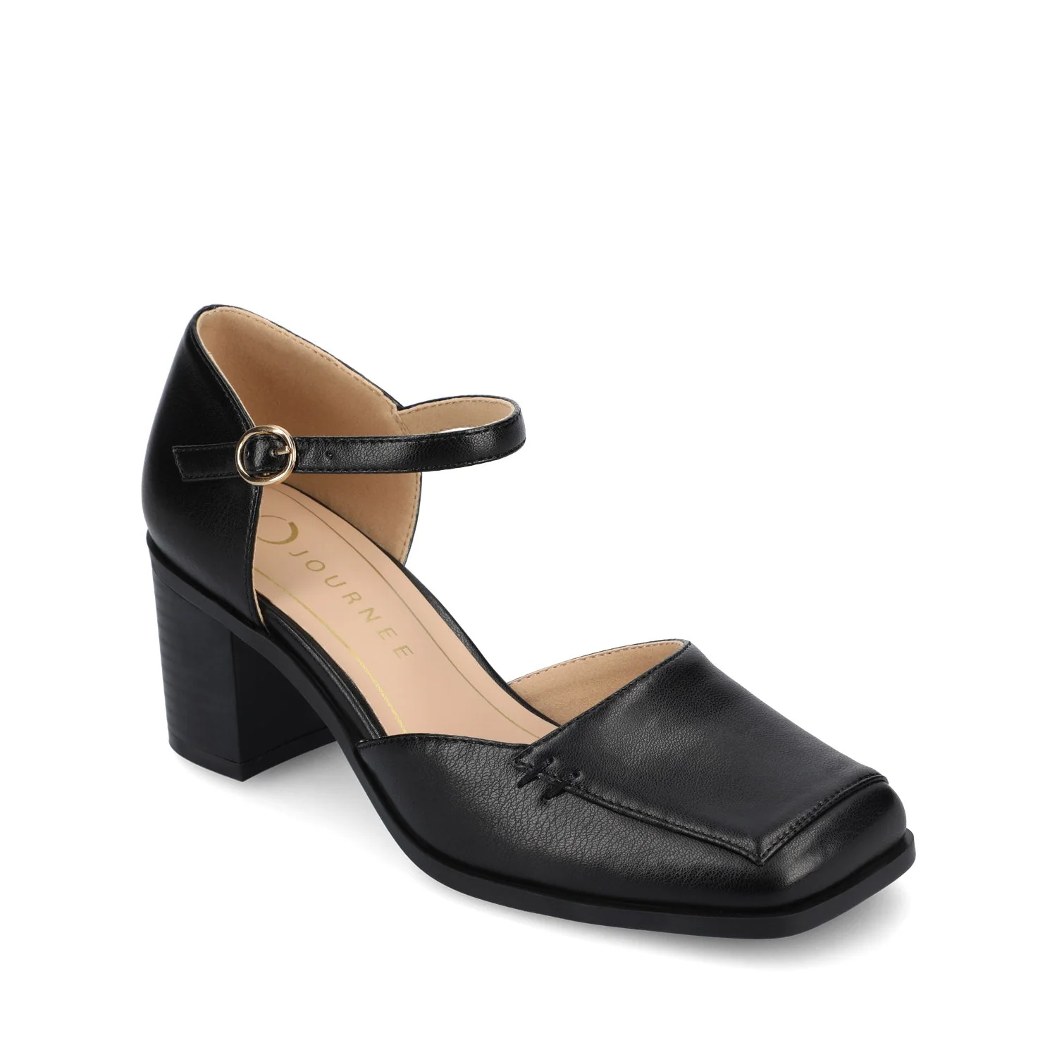 EVANGELINE VEGAN LEATHER HEELS IN WIDE - Black PU - Image 2