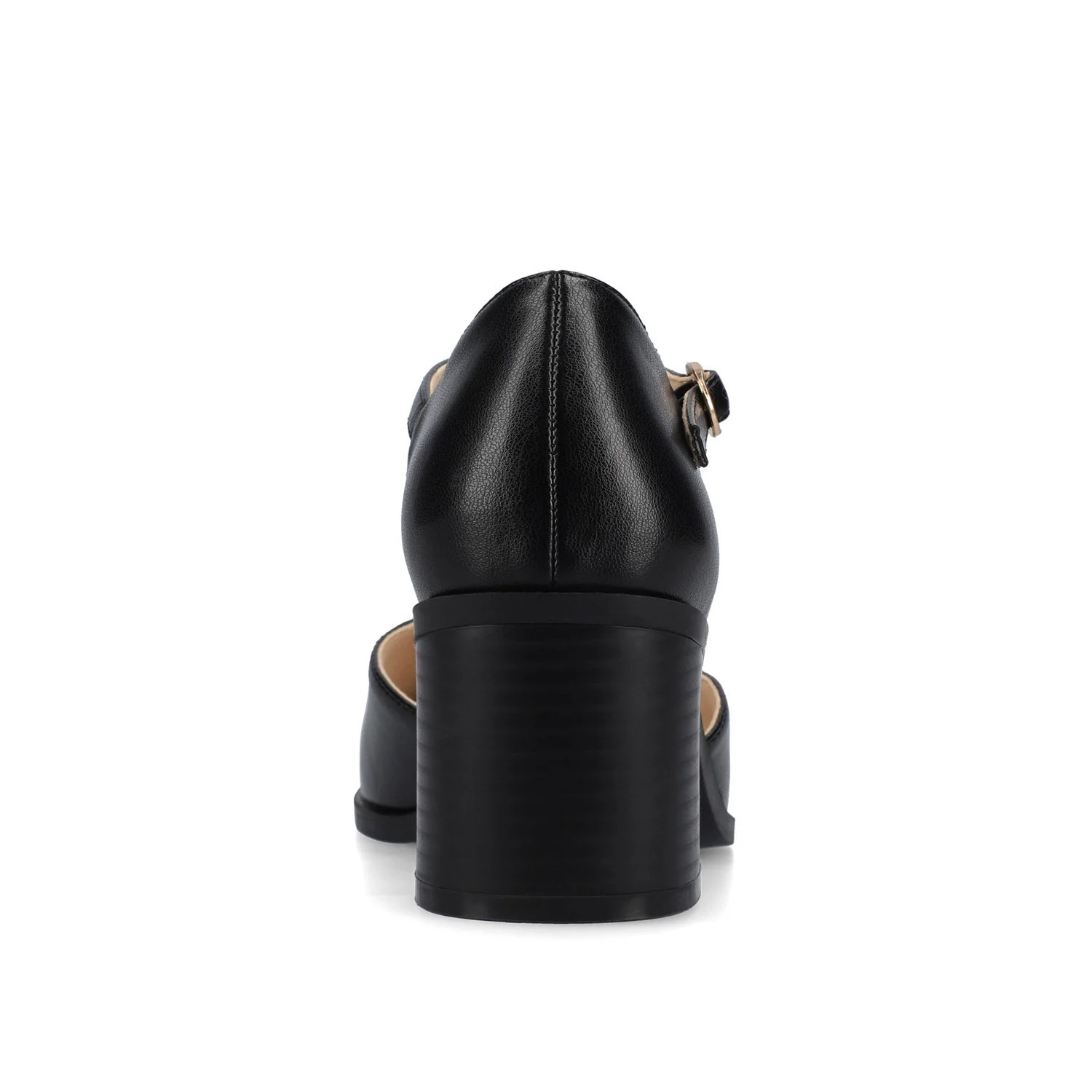 EVANGELINE VEGAN LEATHER HEELS IN WIDE - Black PU - Image 6